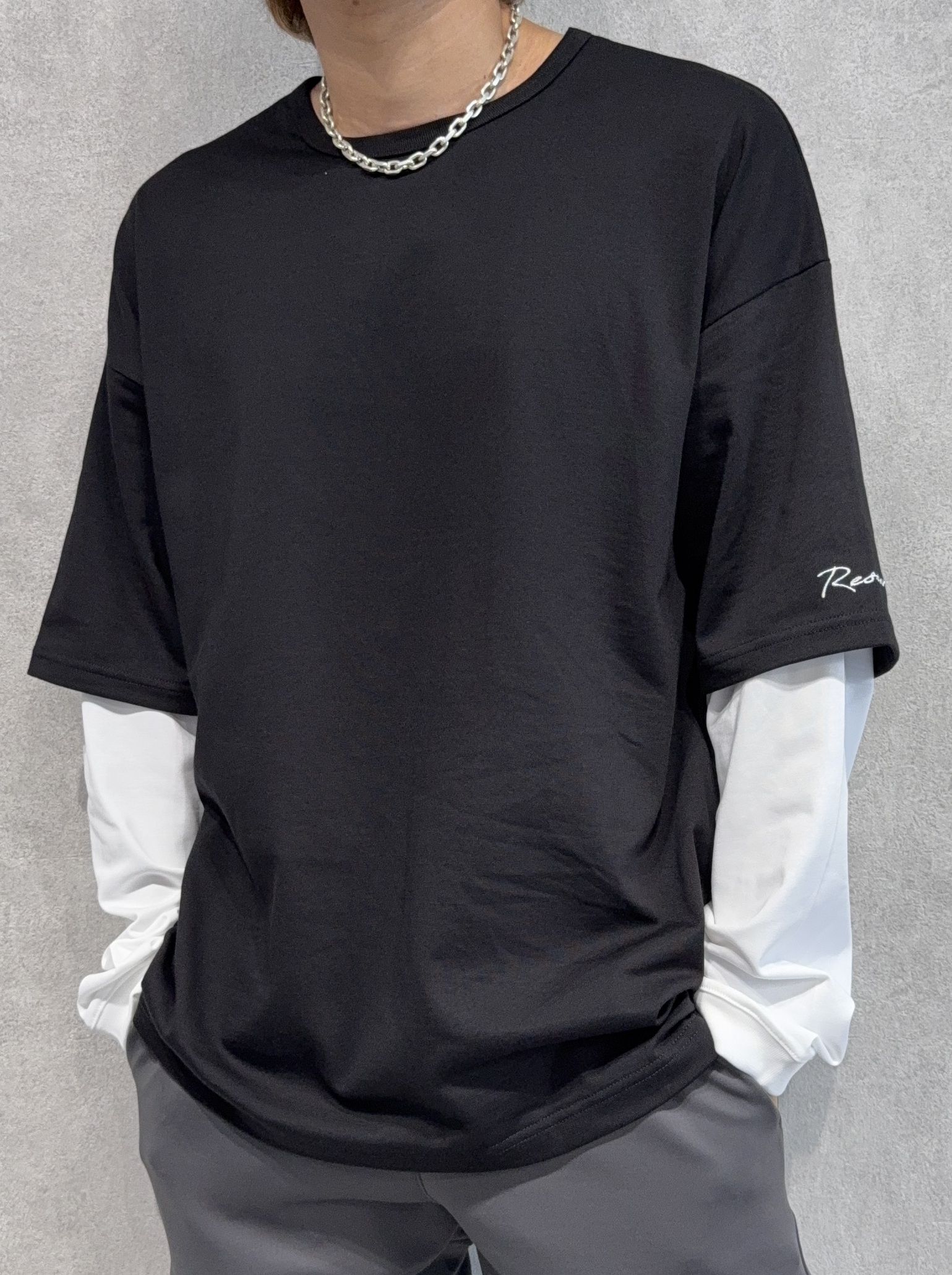 Tシャツ・カットソー RONRON I RIBBON OVER FIT LONG SLEEVE T SHIRT BLACK RR24CLT37 ROA T-Shirt Long Sleeve Graphic | Parallel