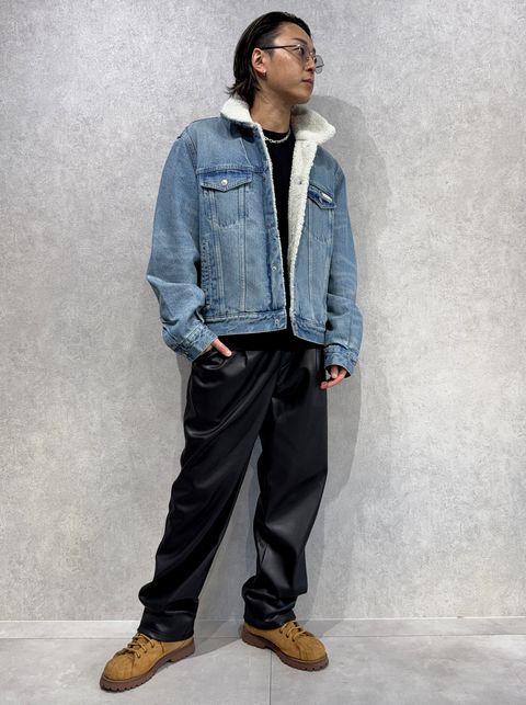 カルバンクライン新作×RESOUND別注レザーワイドパンツ