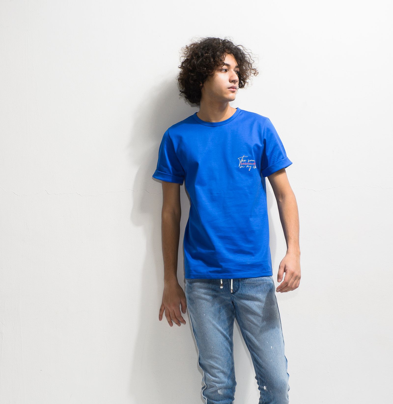 MESSAGE CHEST ROLL UP JERSEY TEE / RC20-T-003 / バックプリントTシャツ ※