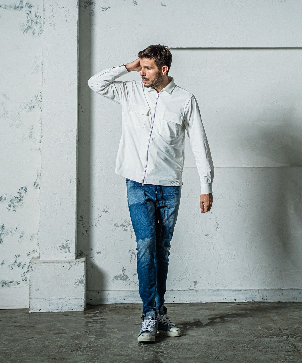 MICK DENIM JERSEY / RC35-ST-020 / デニムジャージテーパードパンツ / インディゴリメイク