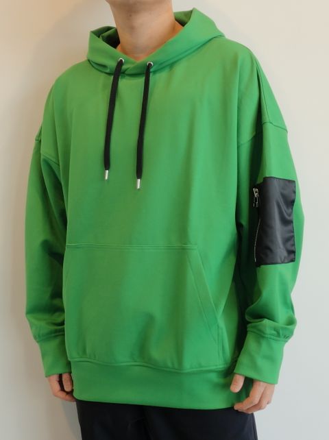 MILITARY POCKET LOOSE HOODIE / RC25-C-005 / ミリタリーポケットパーカー / グリーン