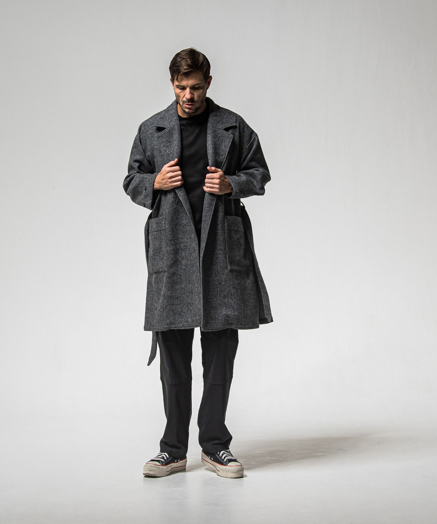 GOWN OVER COAT / RC38-JK-004 / オーバーサイズガウンコート / グレー (11月上旬入荷予定)