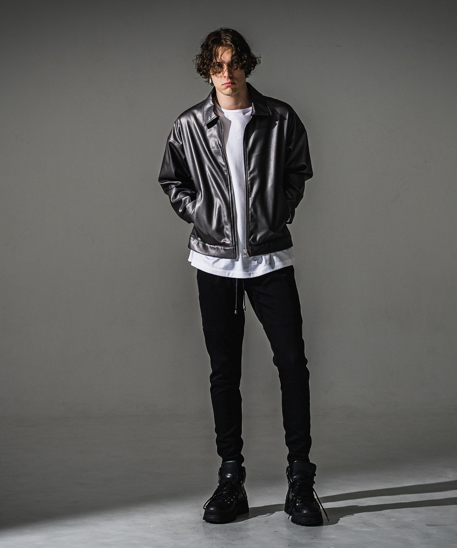 LEATHER SP JK / RC41-JK-005 / エコレザーシングルライダース / ガンメタシルバー (9月下旬入荷予定)