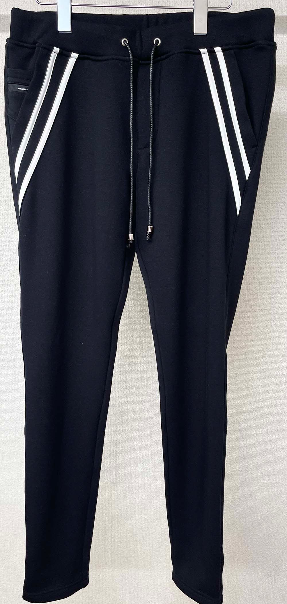VELOURS FLEECE EDGE PT / RC30-ST-014H / 裏起毛エッジラインパンツ / ブラック