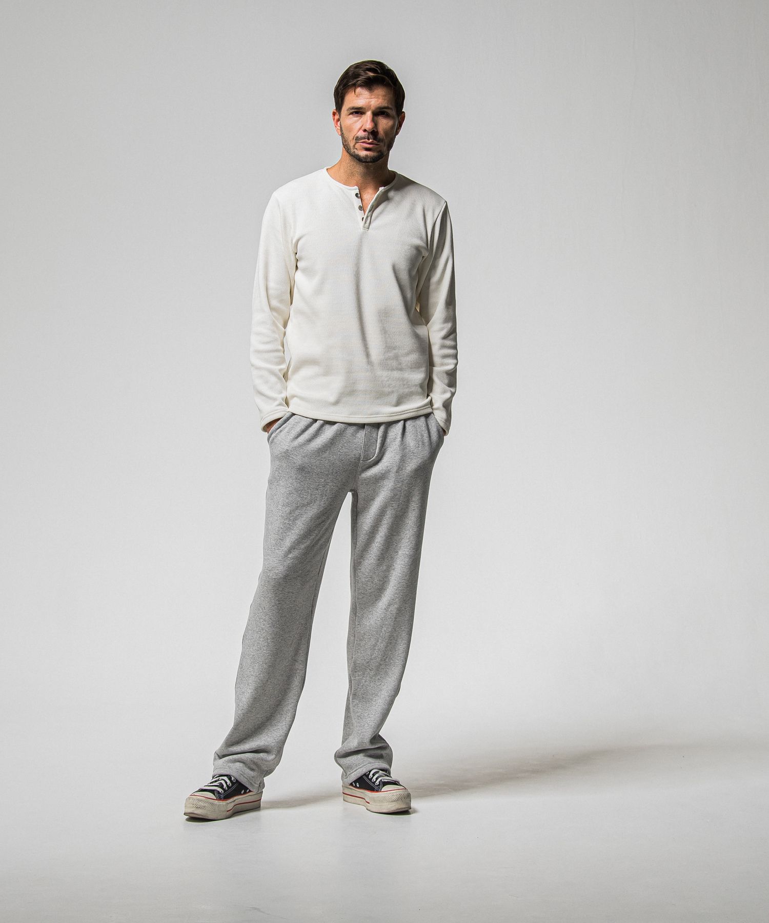 VELOURS FLEECE WIDE TUCK PANTS / RC38-ST-016HWT / 裏起毛スウェットワイドタックパンツ / グレー (11月中旬入荷予定)