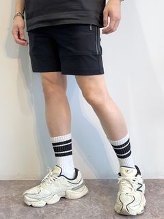 JOHNSON NYLON HP / RC32-HP-001 / ナイロンラインショーツ / ブラック×レザーブラック