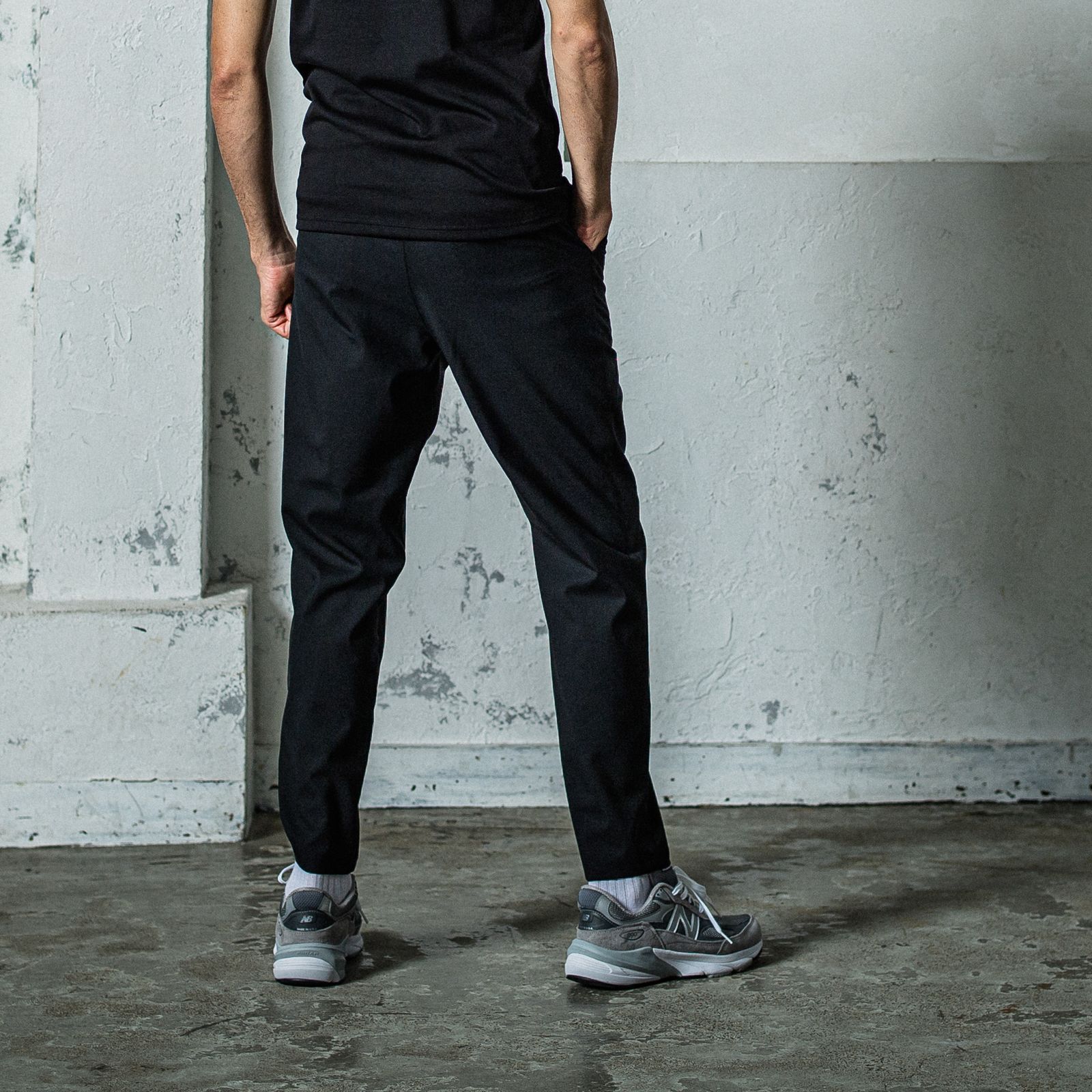 PAT WIDE EASY PANTS / RC35-ST-036 / ワイドテーパードパンツ / ブラック