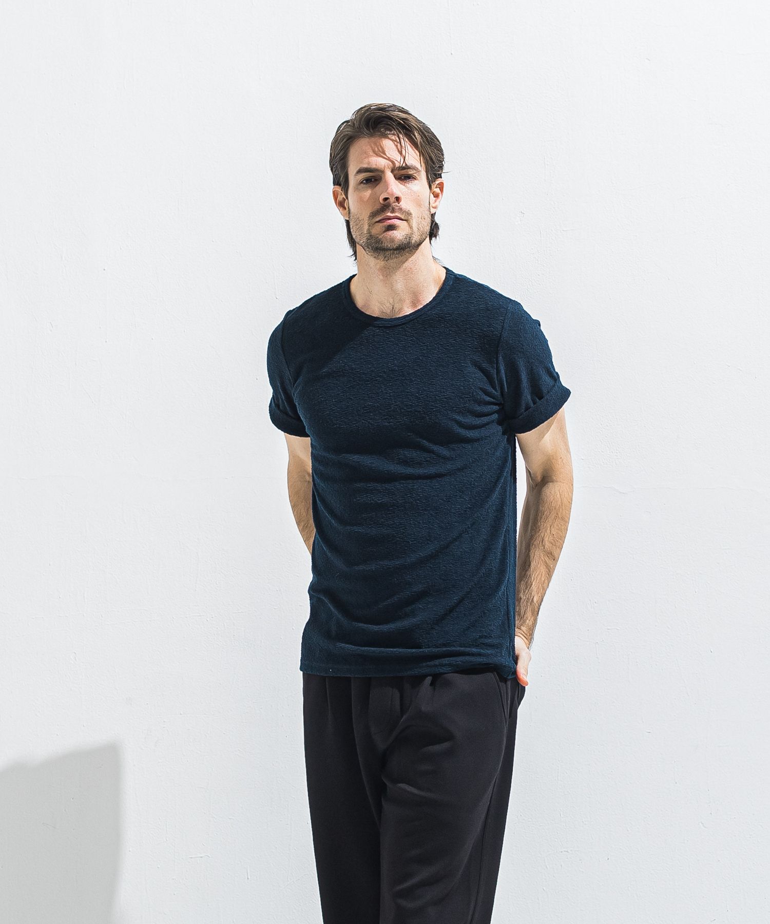 PILE ROLL UP TEE / RC40-T-001 / パイルロールアップTシャツ / ネイビー (4月中旬入荷予定)