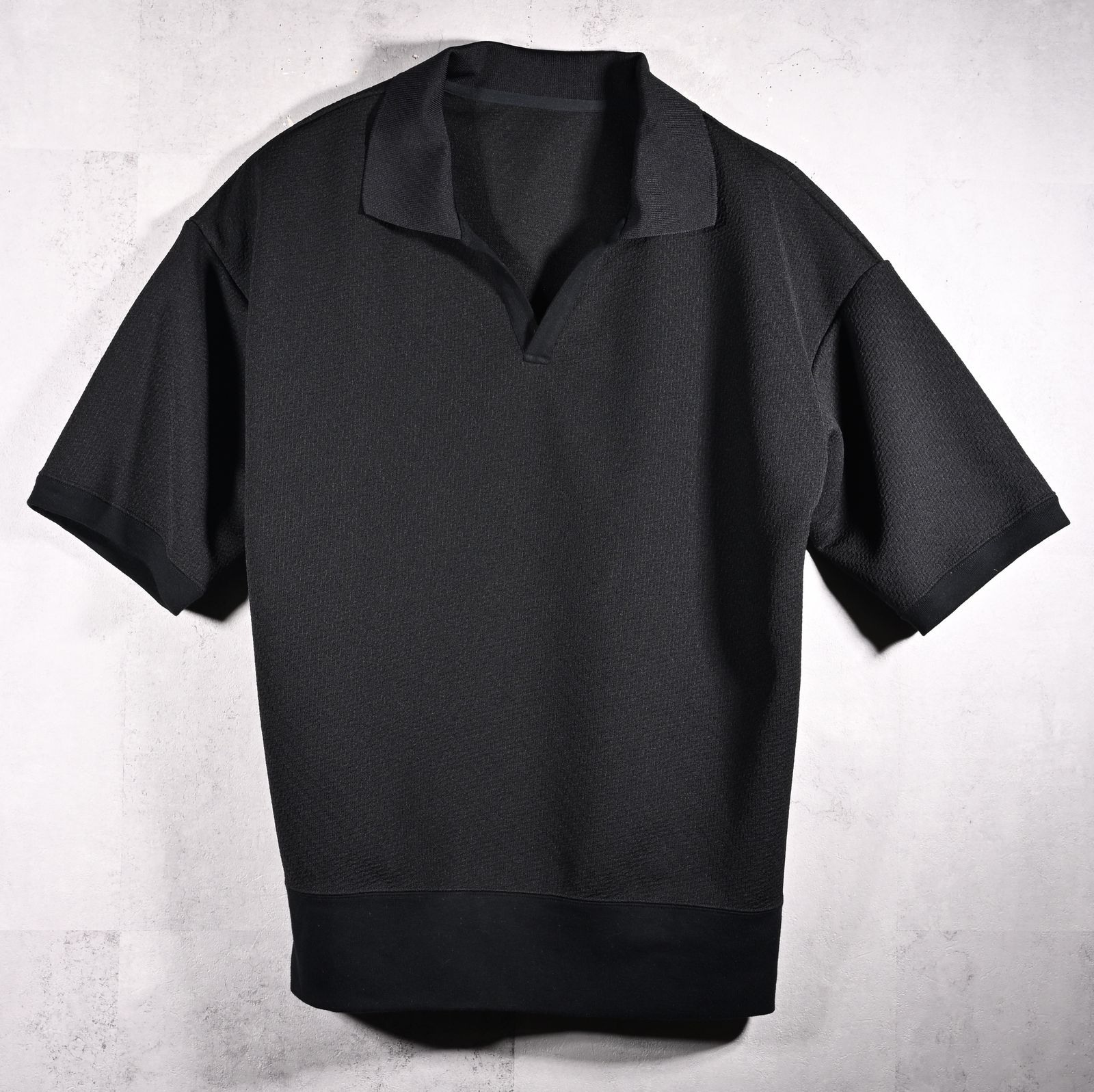 BLISTER POLO / DP1-T-005 / ブリスターニットスキッパーポロ / ブラック (4月上旬入荷予定)