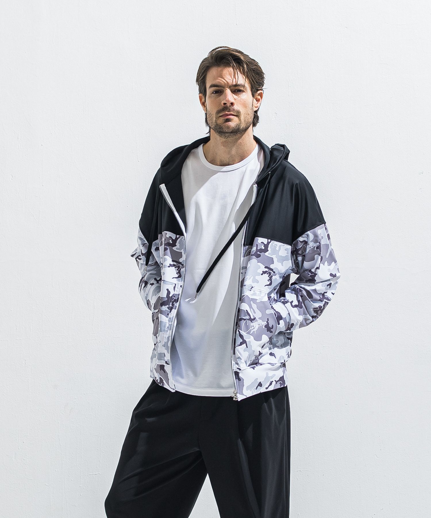 RUSH OVER ZIPUP HOODIE / RC40-C-001 / ラッシュガードパーカー / カモフラブラック (5月下旬入荷予定)