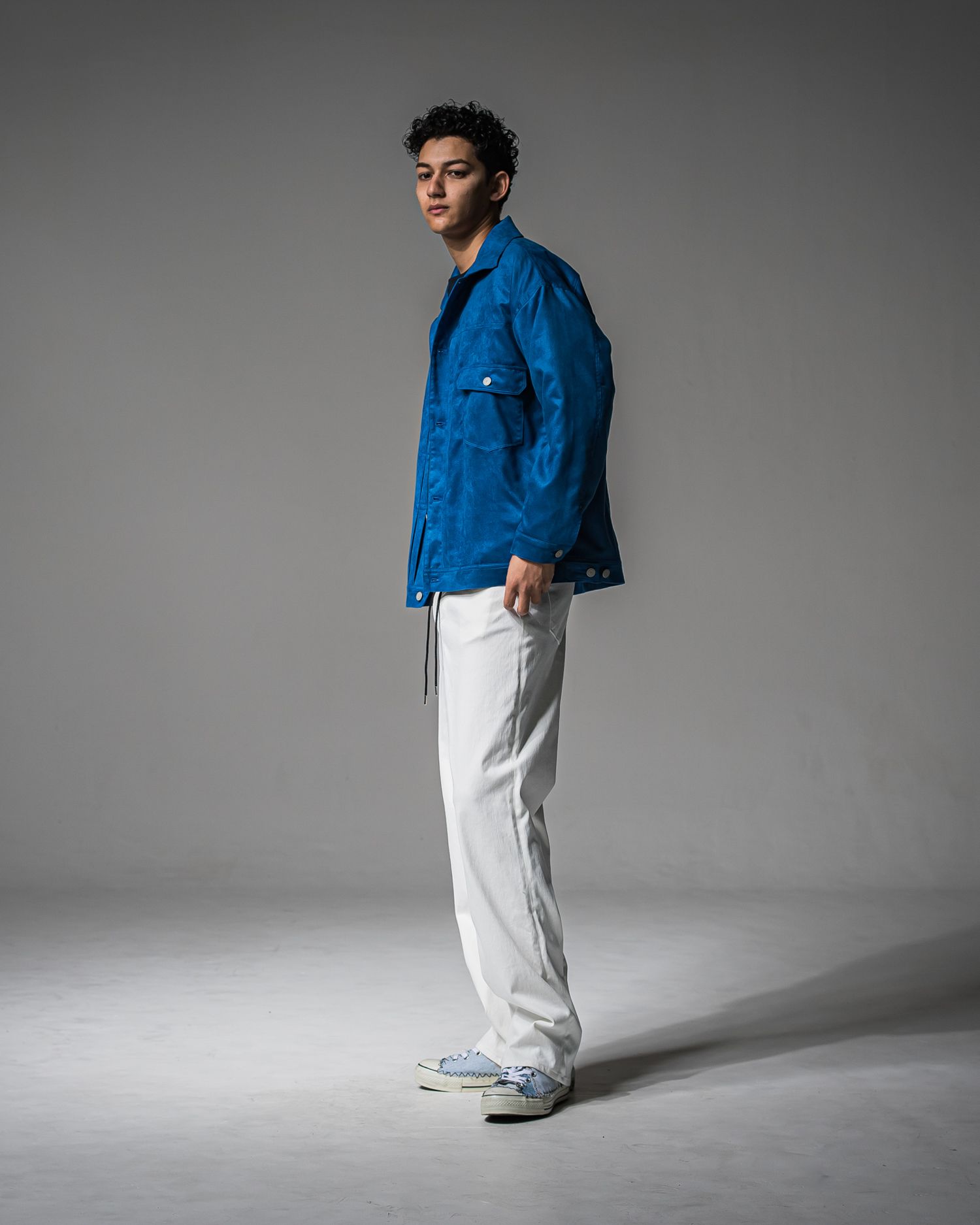 KING DENIM JERSEY / BASIC-ST-005 / デニムジャージ バギーワイドパンツ / ホワイト