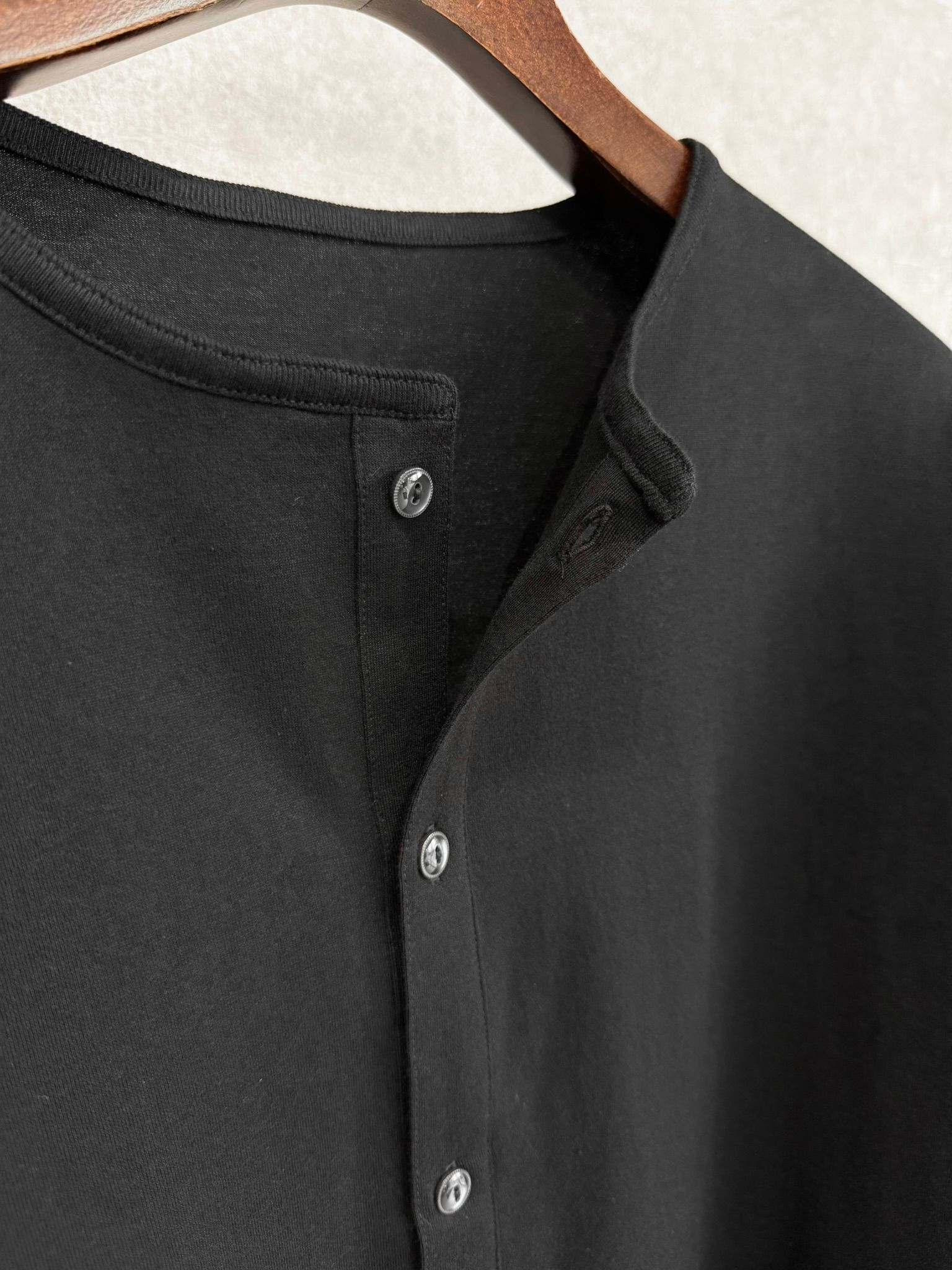 OVER HENRY LONGSLEEVE / RC41-T-004 / オーバーサイズヘンリーネック長袖Tシャツ / ブラック