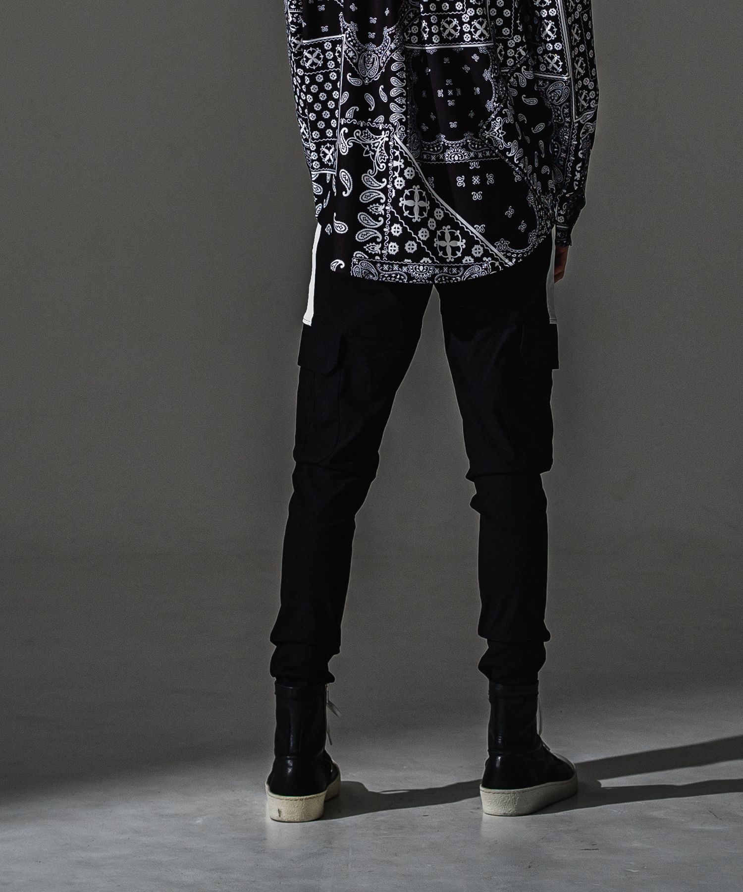 DARRELL CARGO PT / BASIC-ST-010 / ナイロンラインカーゴパンツ / ブラック (7月下旬入荷予定)