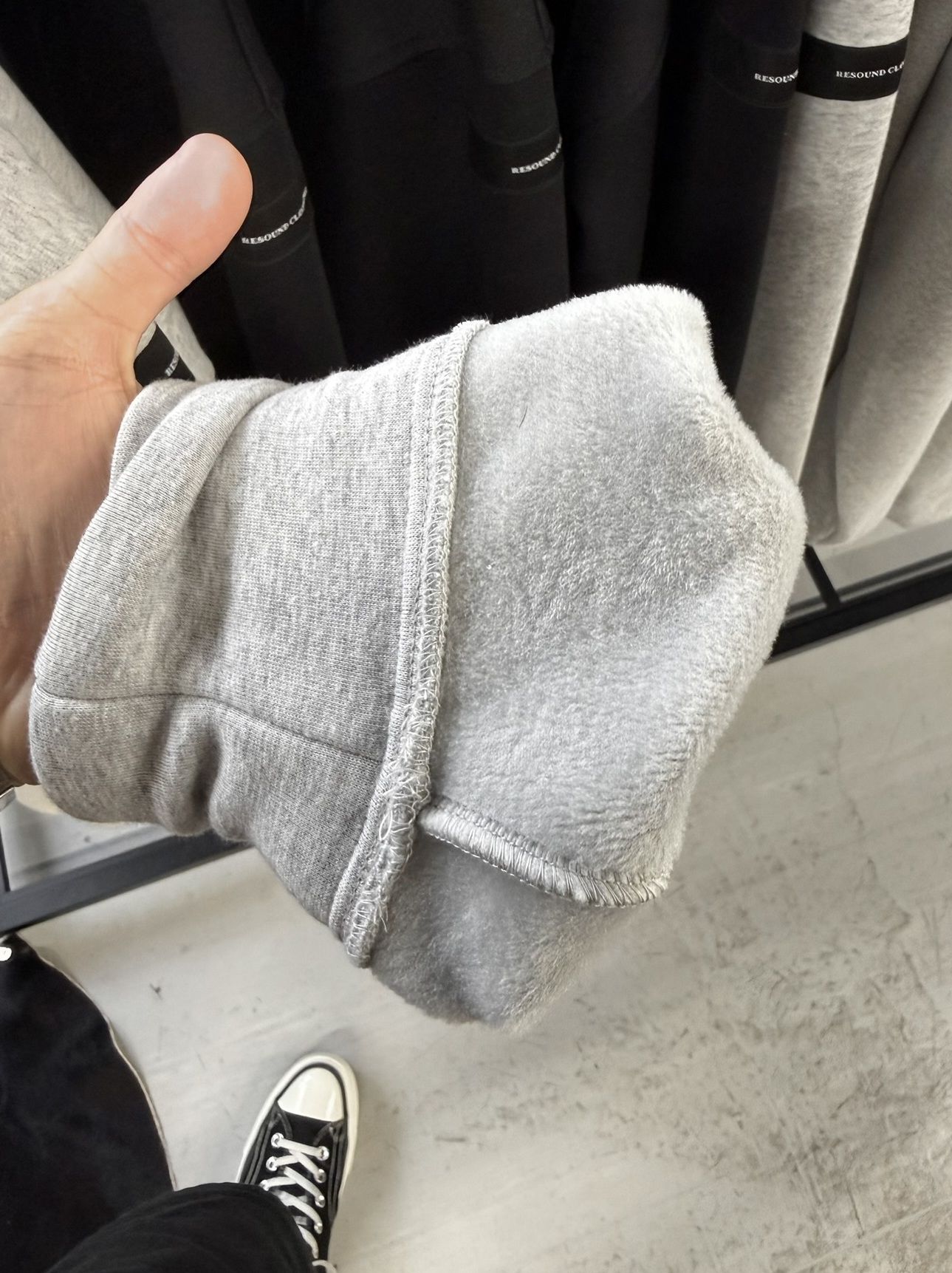 RC VELOURS FLEECE DROP TRAINER / RC42-C-005 / 裏起毛RCロゴトレーナー / グレー (11月上旬入荷予定)