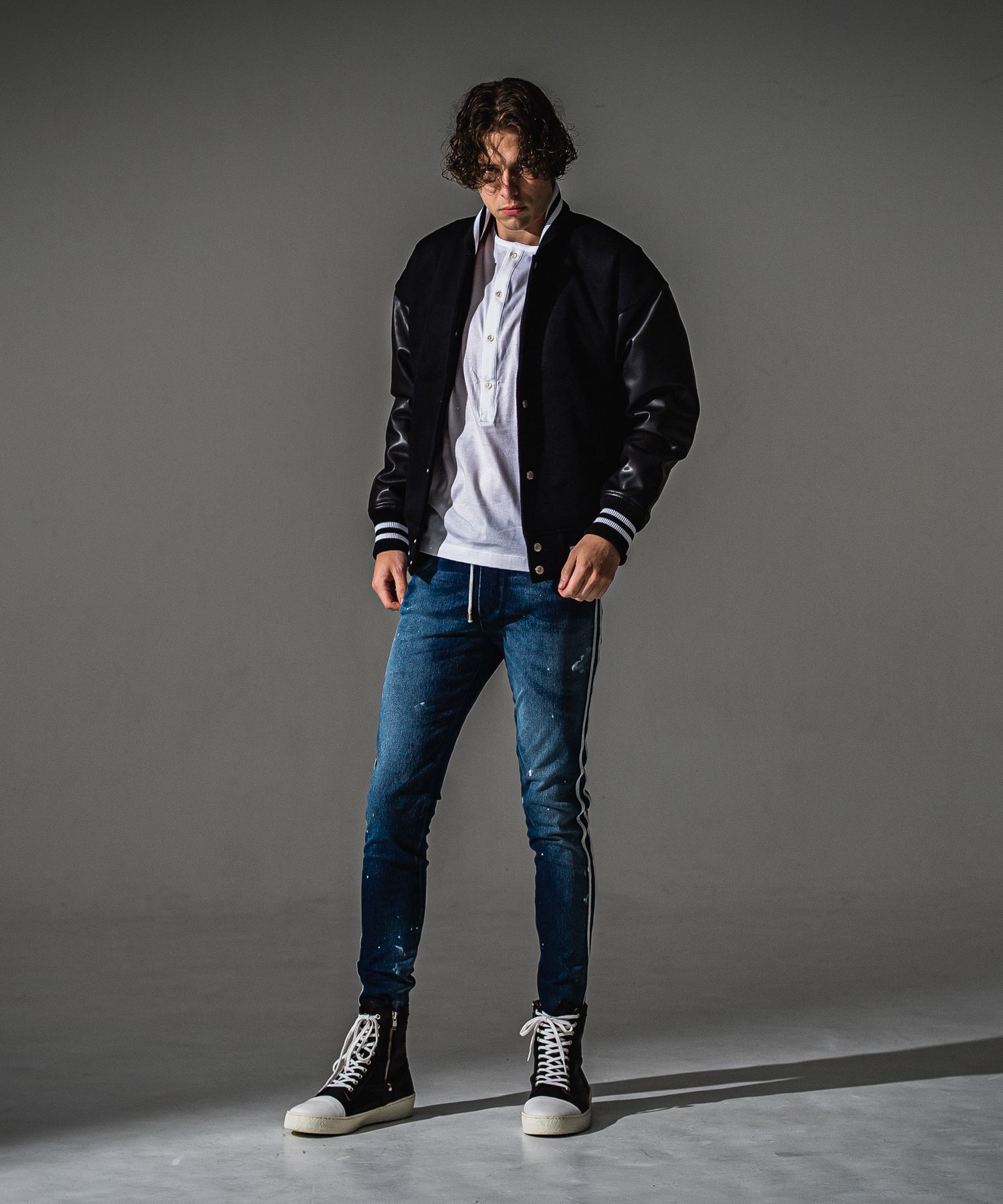 OVER HENRY LONGSLEEVE / RC41-T-004 / オーバーサイズヘンリーネック長袖Tシャツ / ホワイト (7月中旬入荷予定)