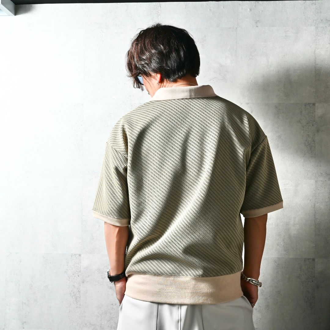 BLISTER POLO / DP1-T-005 / ブリスターニットスキッパーポロ / ベージュ (4月上旬入荷予定)