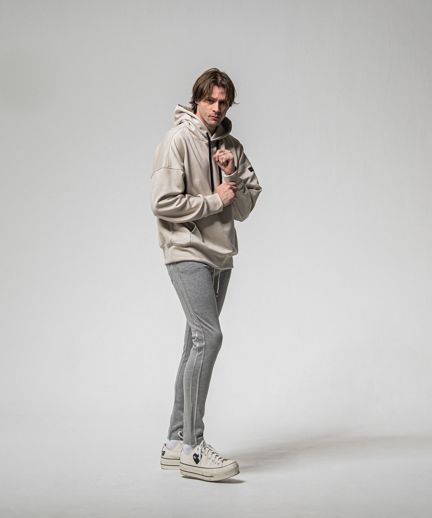 SUEDE LOOSE HOODIE / RC38-C-006 / スエードパーカー / グレージュ (1月上旬入荷予定)