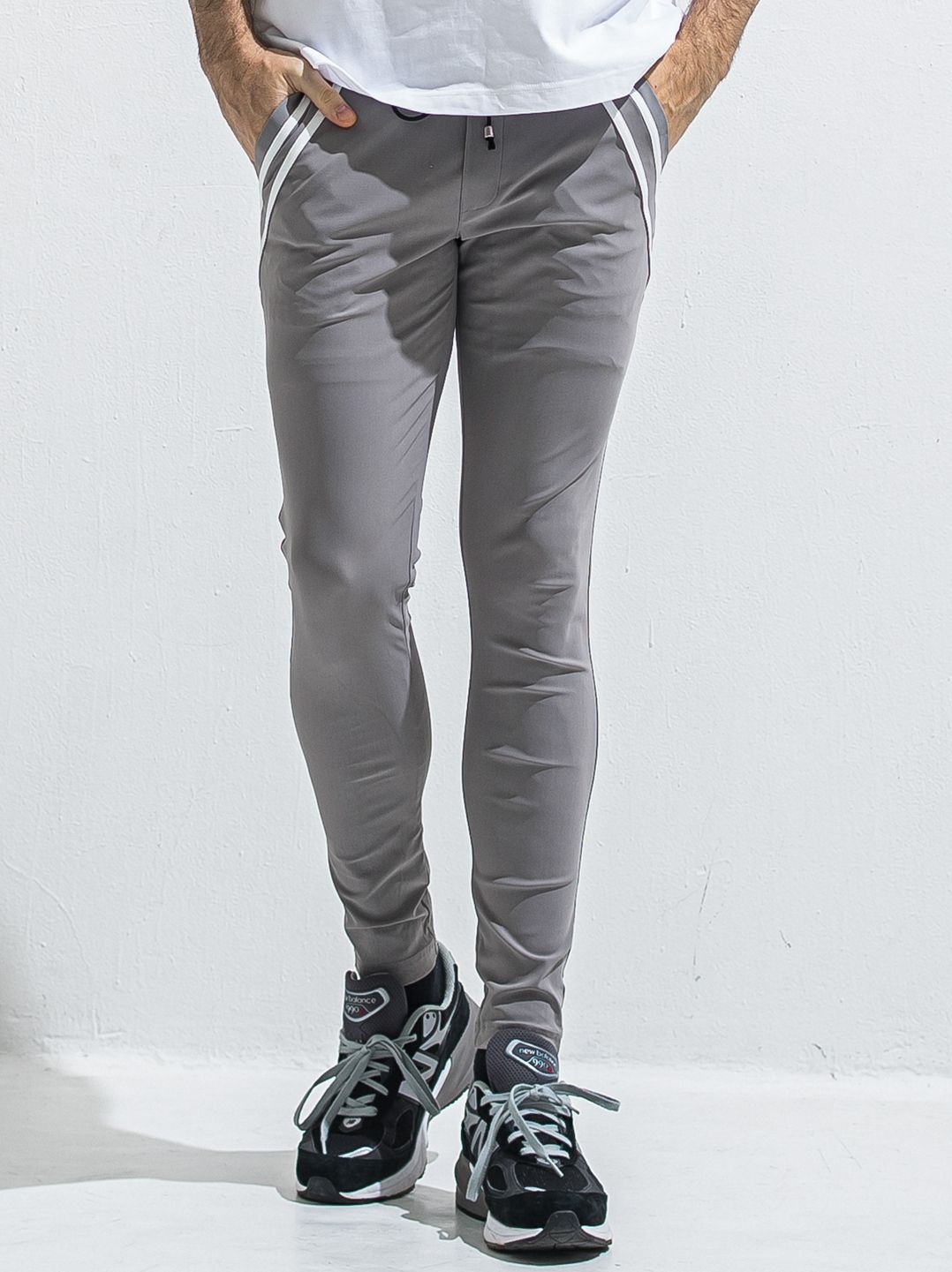 EDGE NYLON PT / BASIC-ST-014 / エッジナイロンラインパンツ / グレー (4月下旬入荷予定)