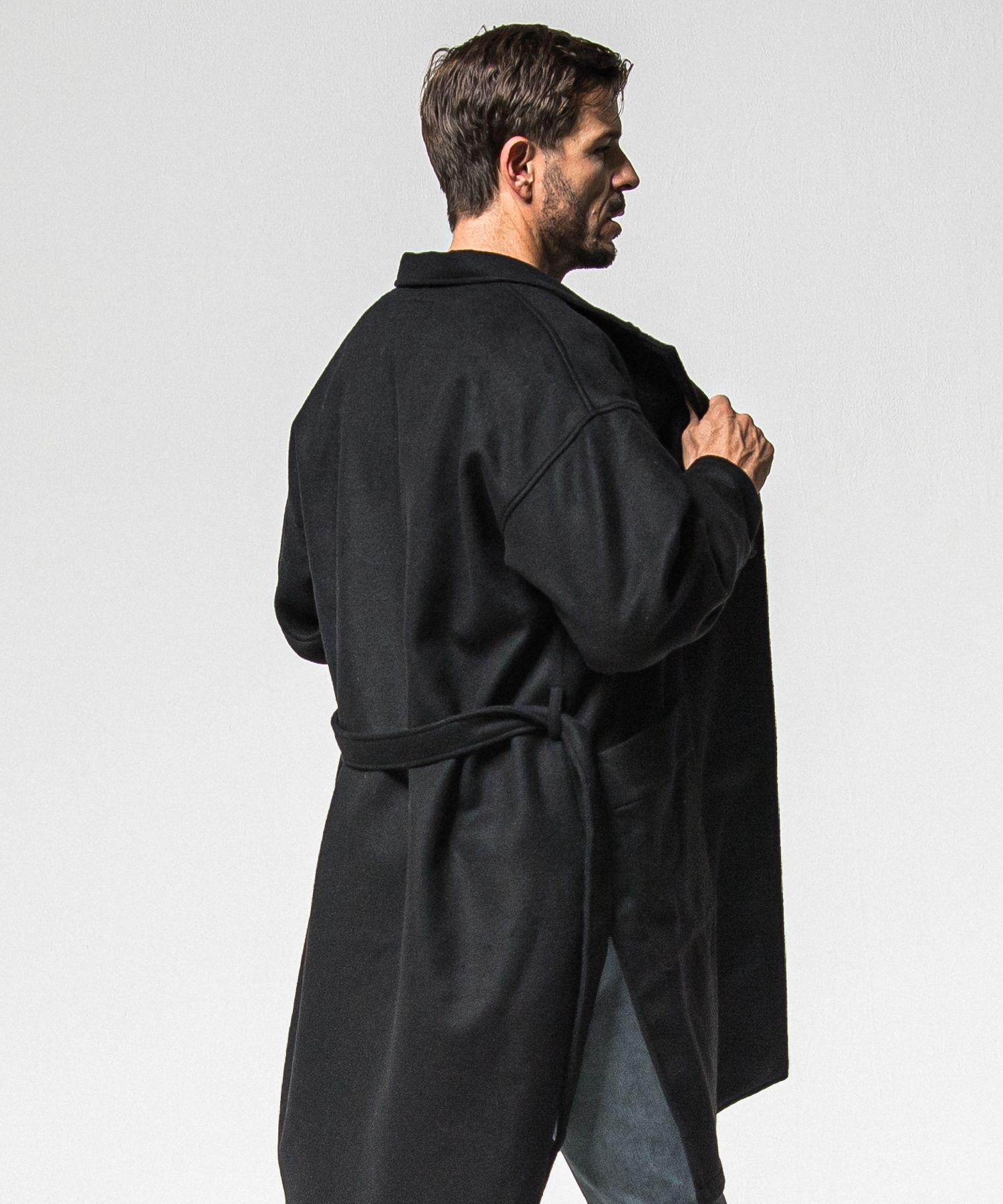 GOWN OVER COAT / RC38-JK-004 / オーバーサイズガウンコート / ブラック (11月上旬入荷予定)