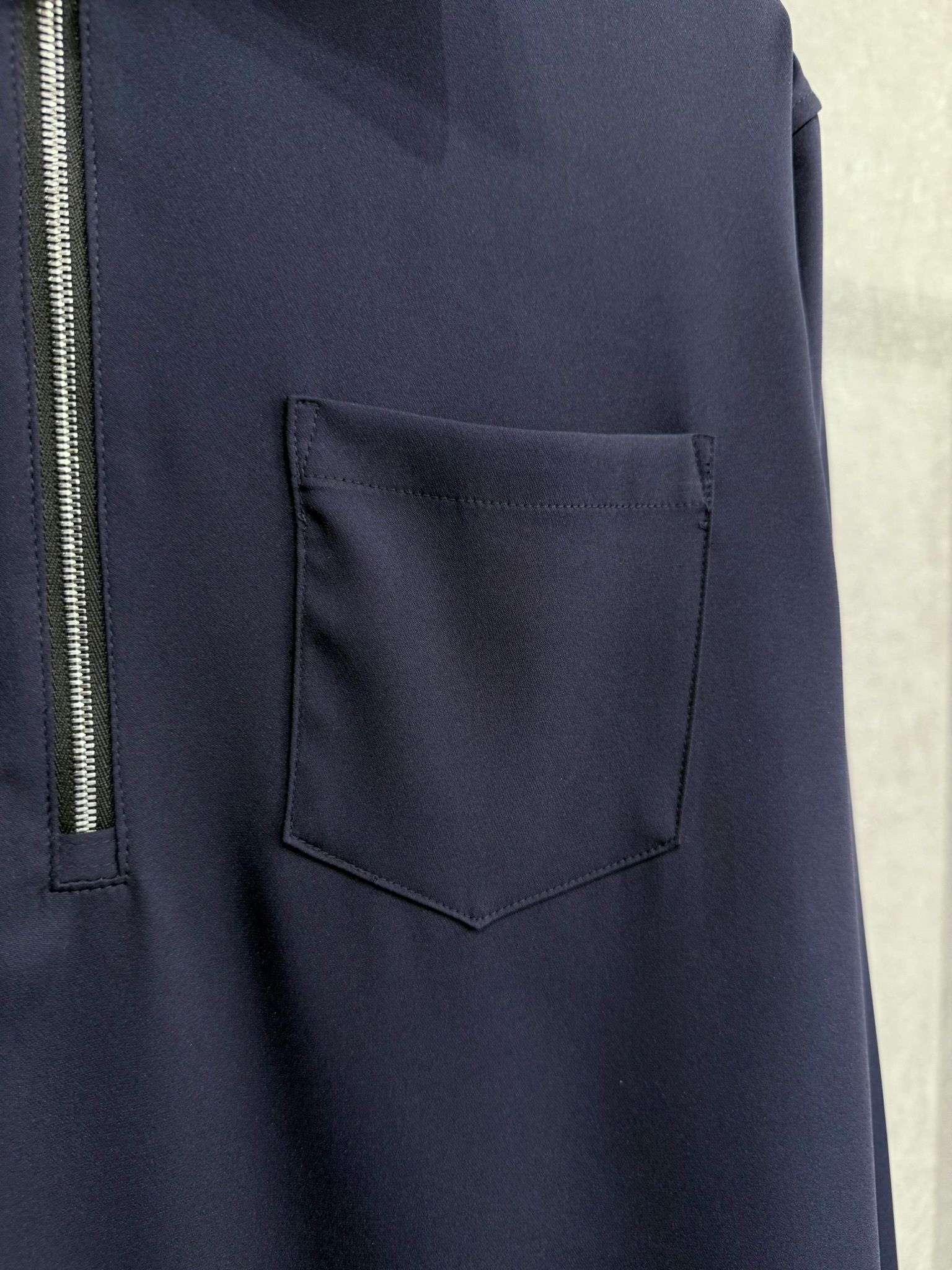 PULLOVER SATIN SHIRT / RC39-SH-002 / ハーフジップサテンシャツ / ネイビー