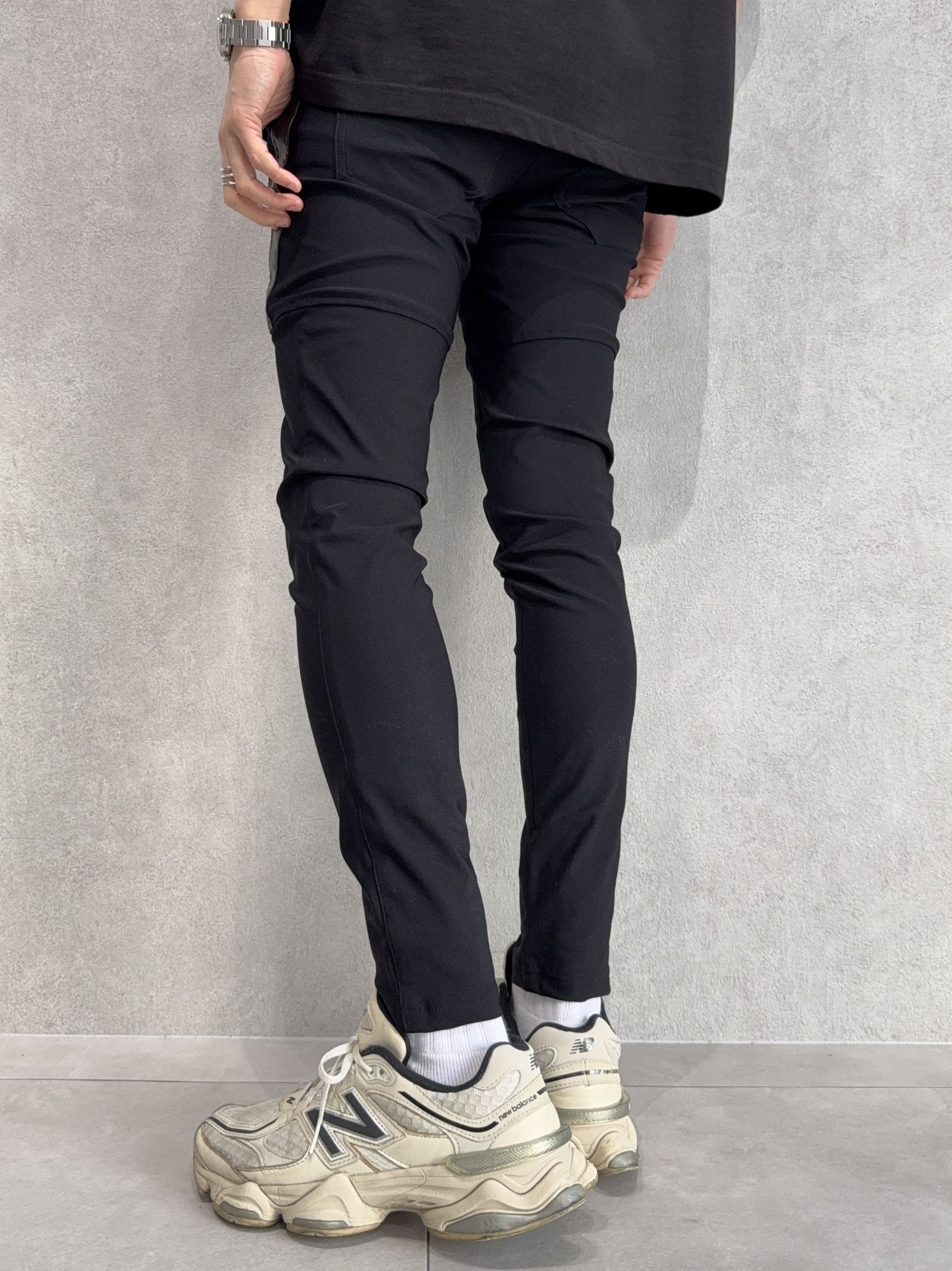 TYLER NYLON PANTS / RC40-ST-026 / レザーラインナイロンパンツ / ブラック