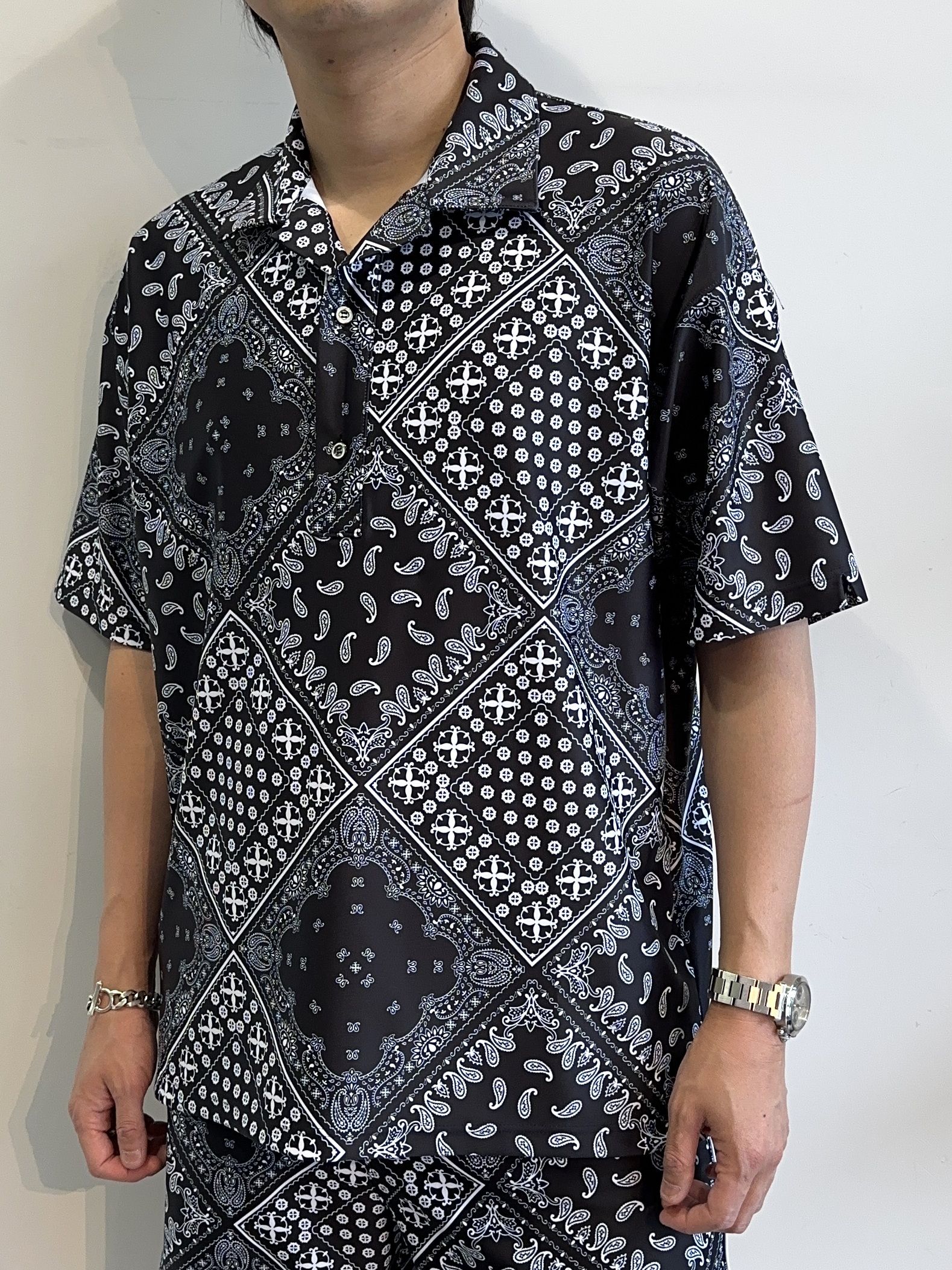RUSH OVER POLO / RC32-T-013 / ラッシュガードポロシャツ / バンダナブラック
