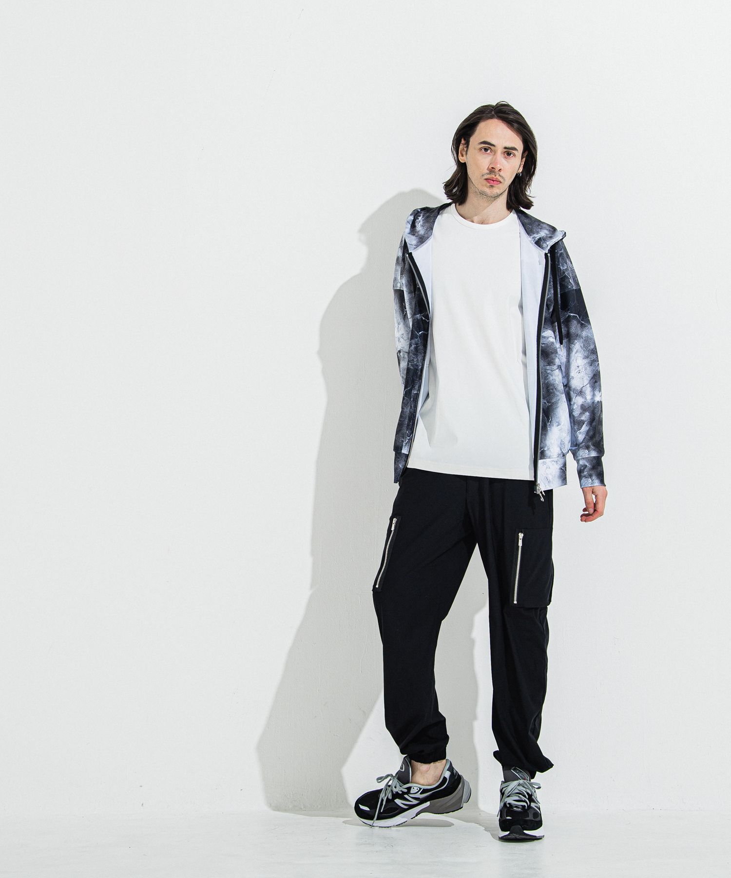 RUSH OVER ZIPUP HOODIE / RC36-C-001 / ラッシュガードパーカー / マーブルブラック
