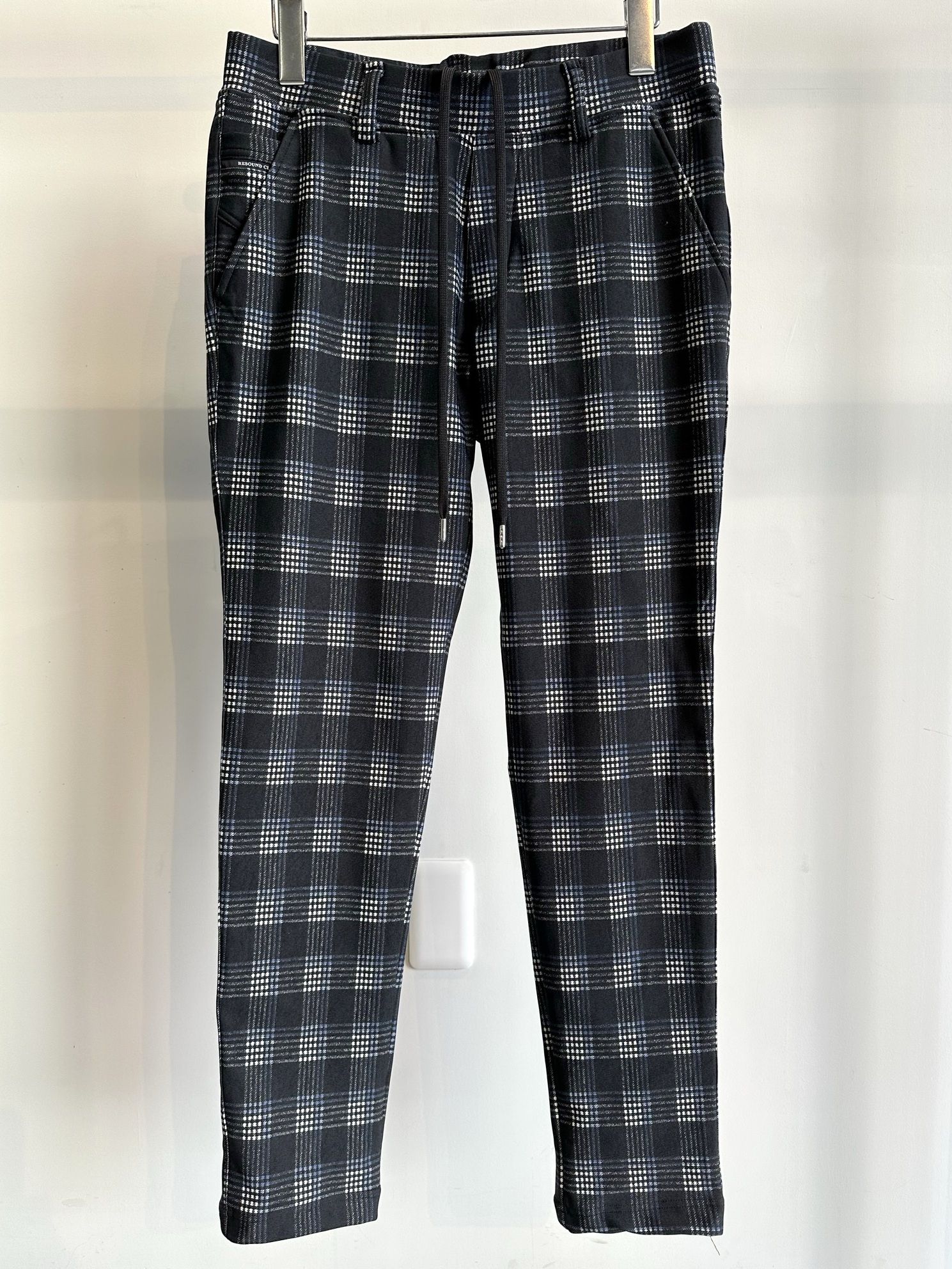CHRIS EASY HEAT PANTS / RC30-ST-016H / 裏起毛イージーパンツ / ブラック×ブルーチェック