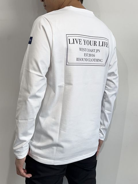 CREW LONG SLEEVE TEE / RC33-T-002 / バックプリント長袖Tシャツ / ホワイト