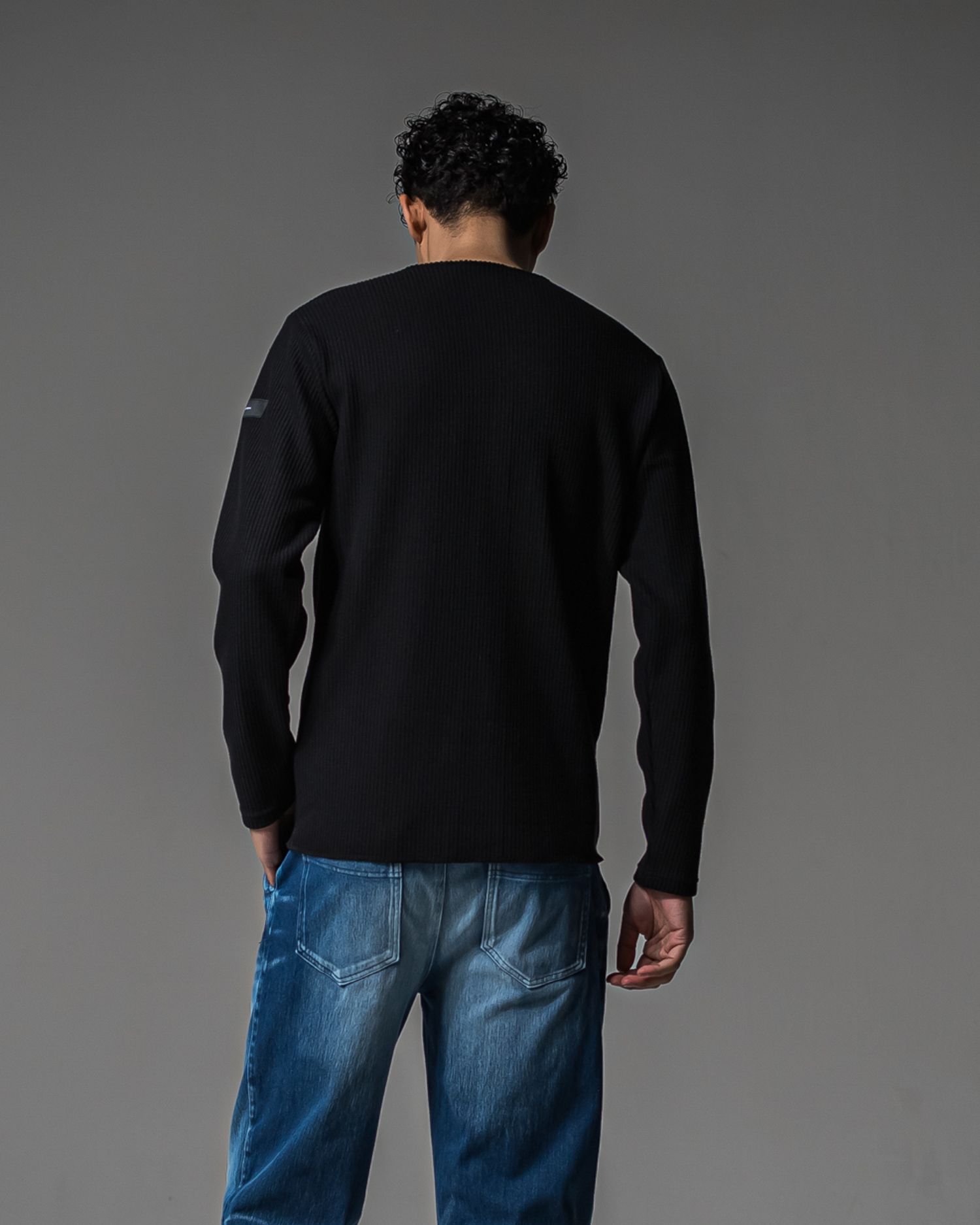 CUTOFF RAIL LONGSLEEVE / RC37-C-001 / レールカットソー / ブラック (9月中旬入荷予定)