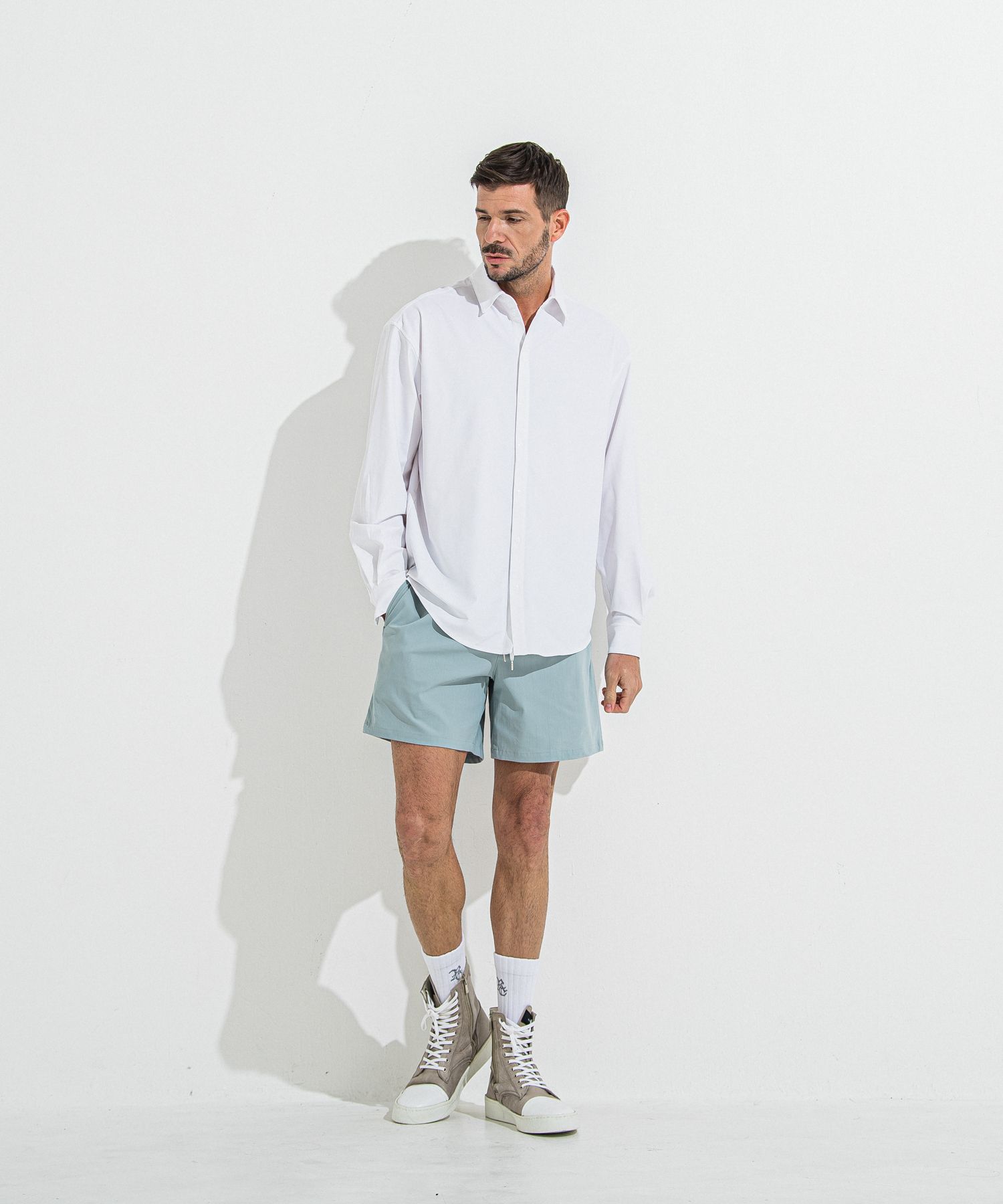 TV NYLON SHORTS / RC32-HP-004 / リラックスナイロンショーツ / アクア