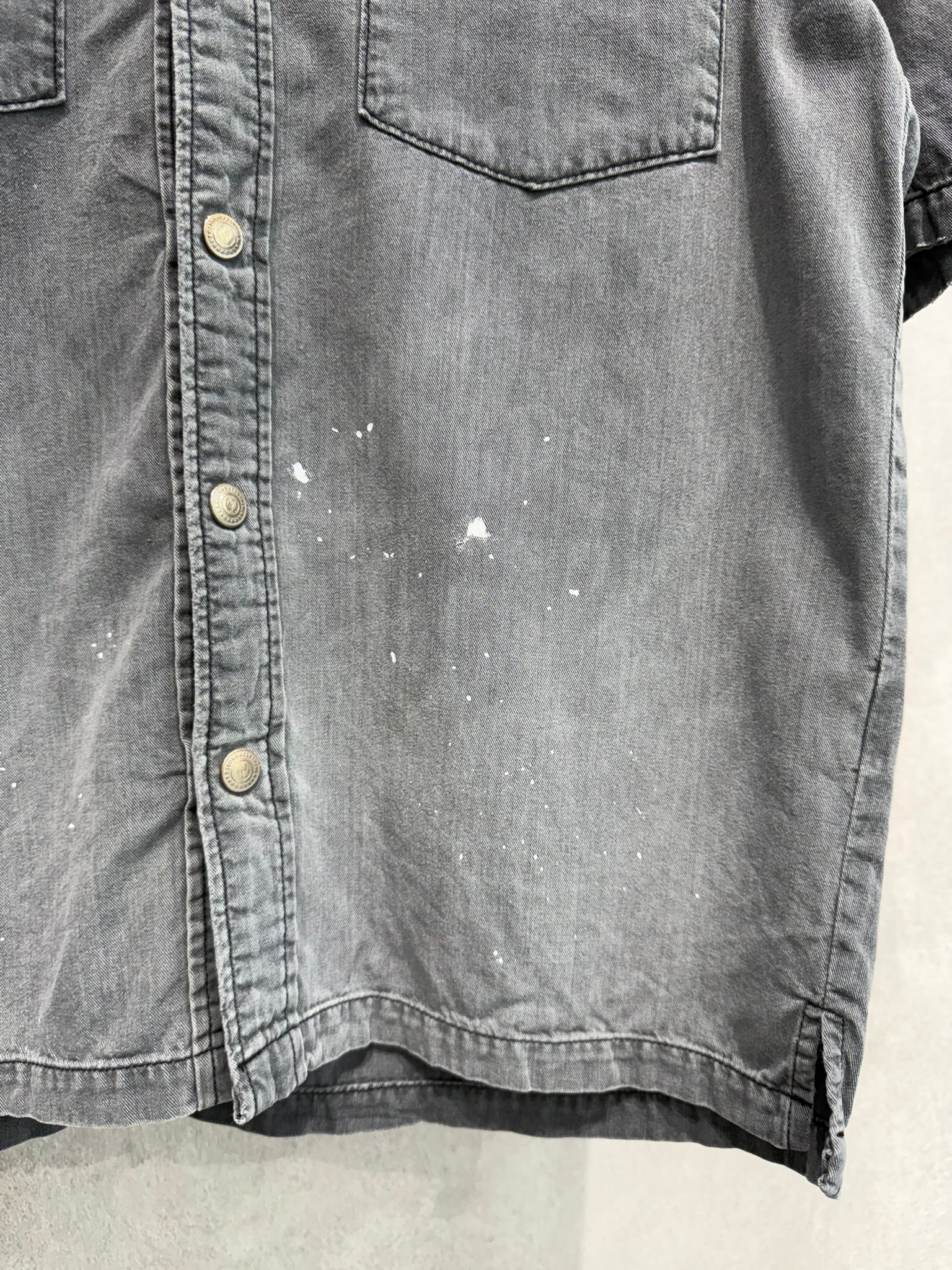 HALF DENIM SHIRTS / RC40-SH-002 / デニム半袖シャツ / ブラック