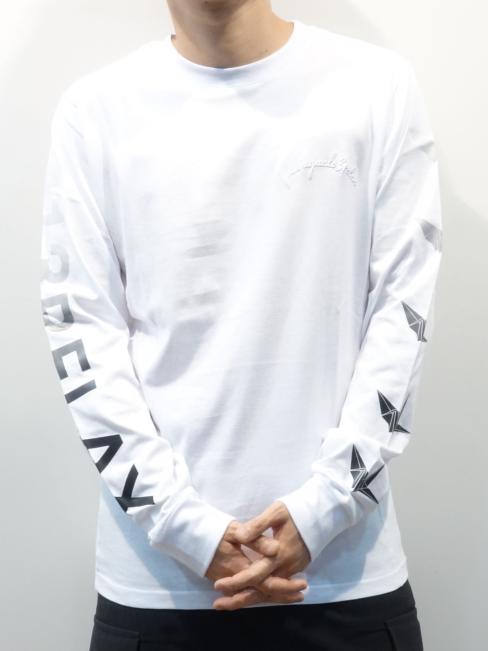 グラデーションプリント長袖Tシャツ / ust-22052 / ホワイト