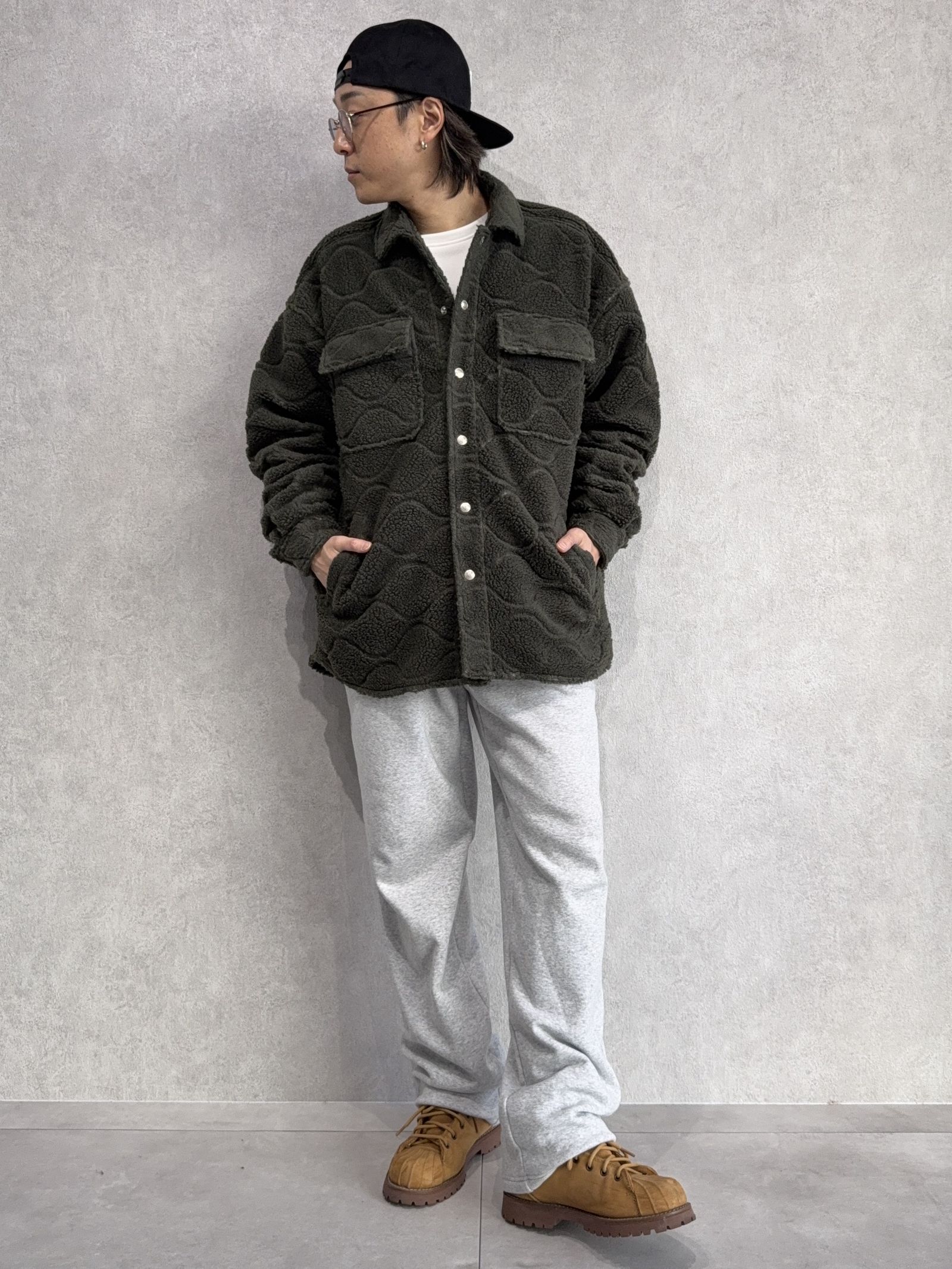 保温性の高いキルティングボアCPOで冬コーデ