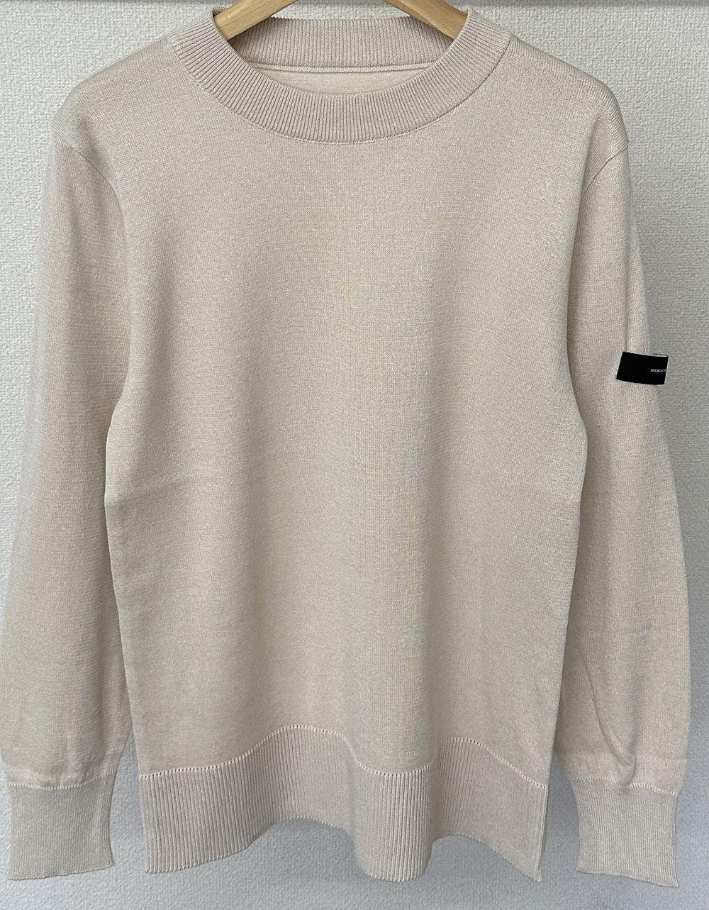 SILK KNT LONG SLEEVE / RC29-K-001 / 無地コットンニット / ベージュ