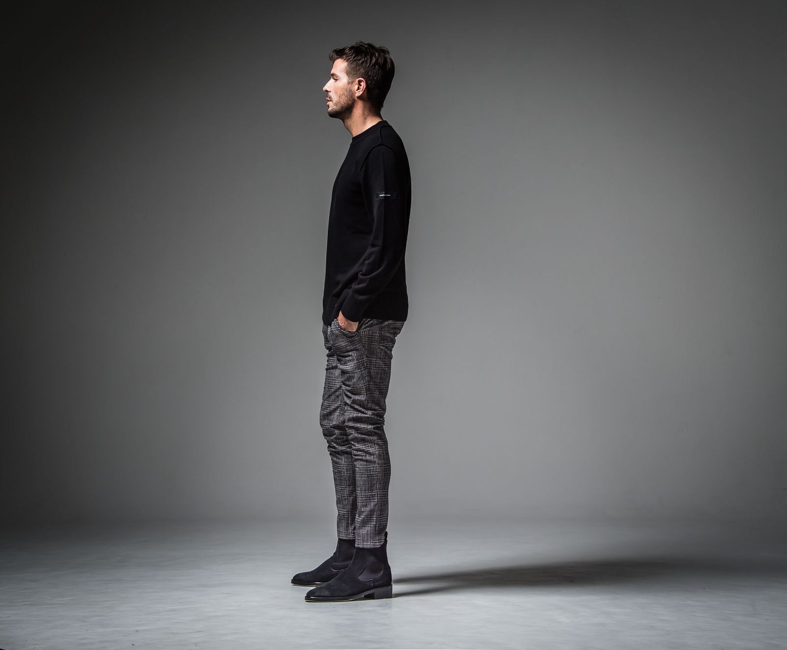 OUT SEAM SWEATER / RC30-K-001 / アウトシームニット / ブラック
