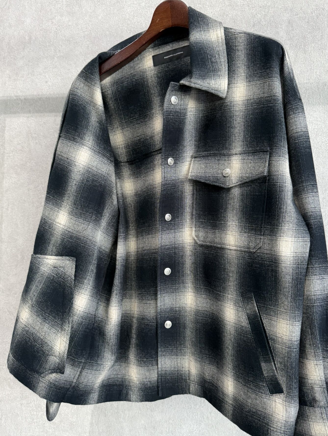 FLANNEL CHECK JK / RC38-JK-007 / フランネルチェックCPOジャケット / ブラック