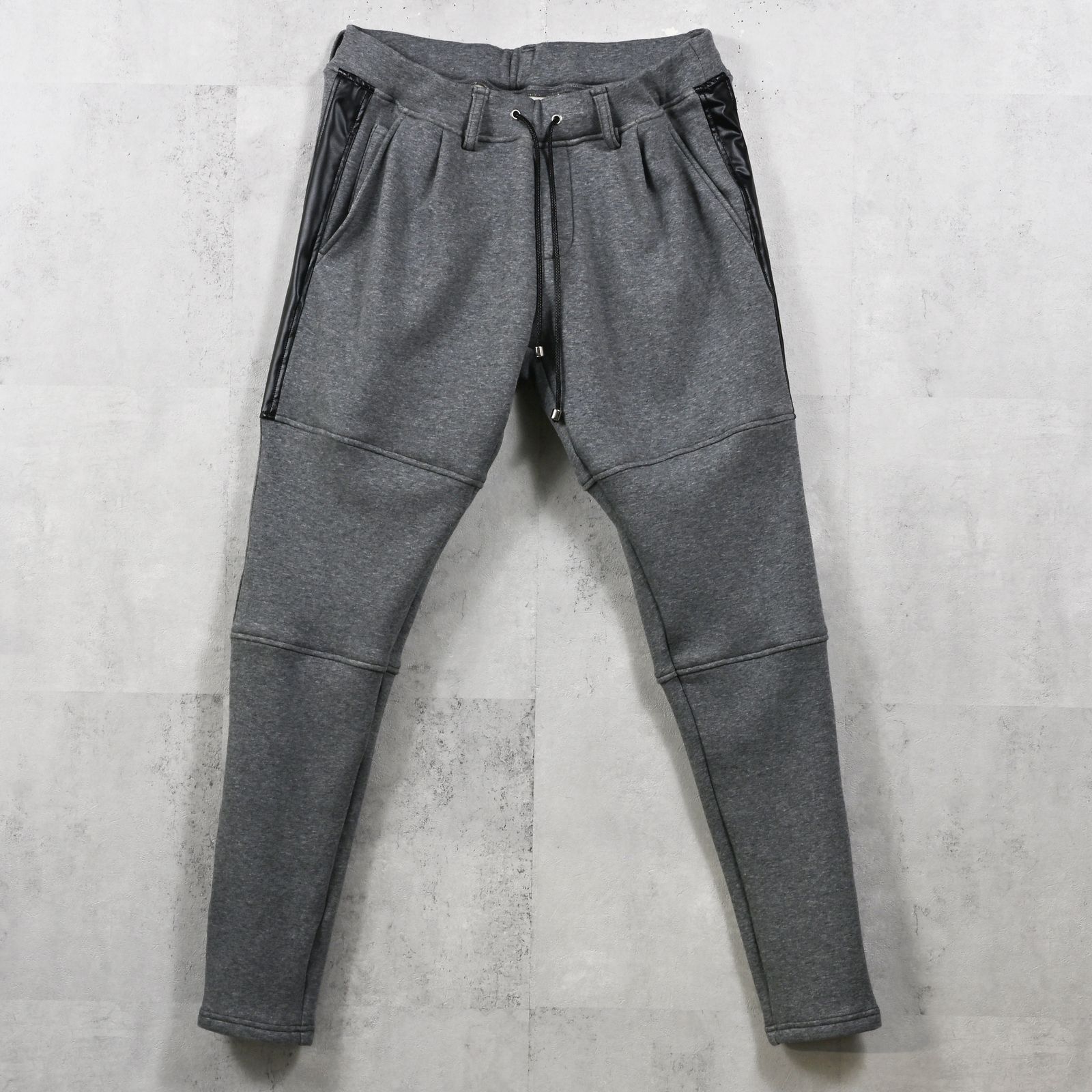 VELOURS FLEECE JT PT / RC42-ST-045 / 裏起毛切り替えラインタックパンツ / チャコール (11月中旬入荷予定)