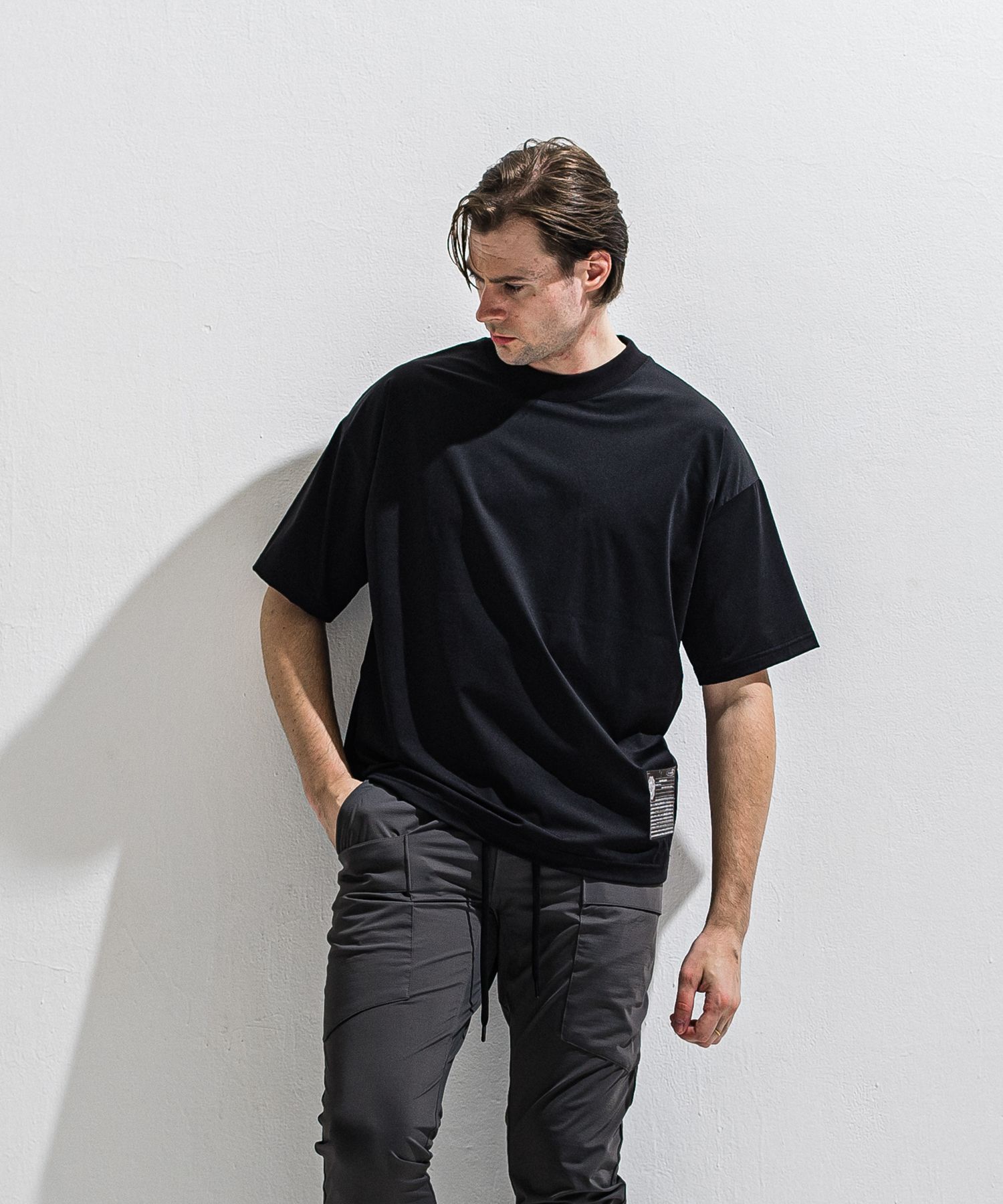 WILL OVER NYLON T / DP1-T-002 / ウィルプリントナイロンビッグTシャツ / ブラック (4月上旬入荷予定)