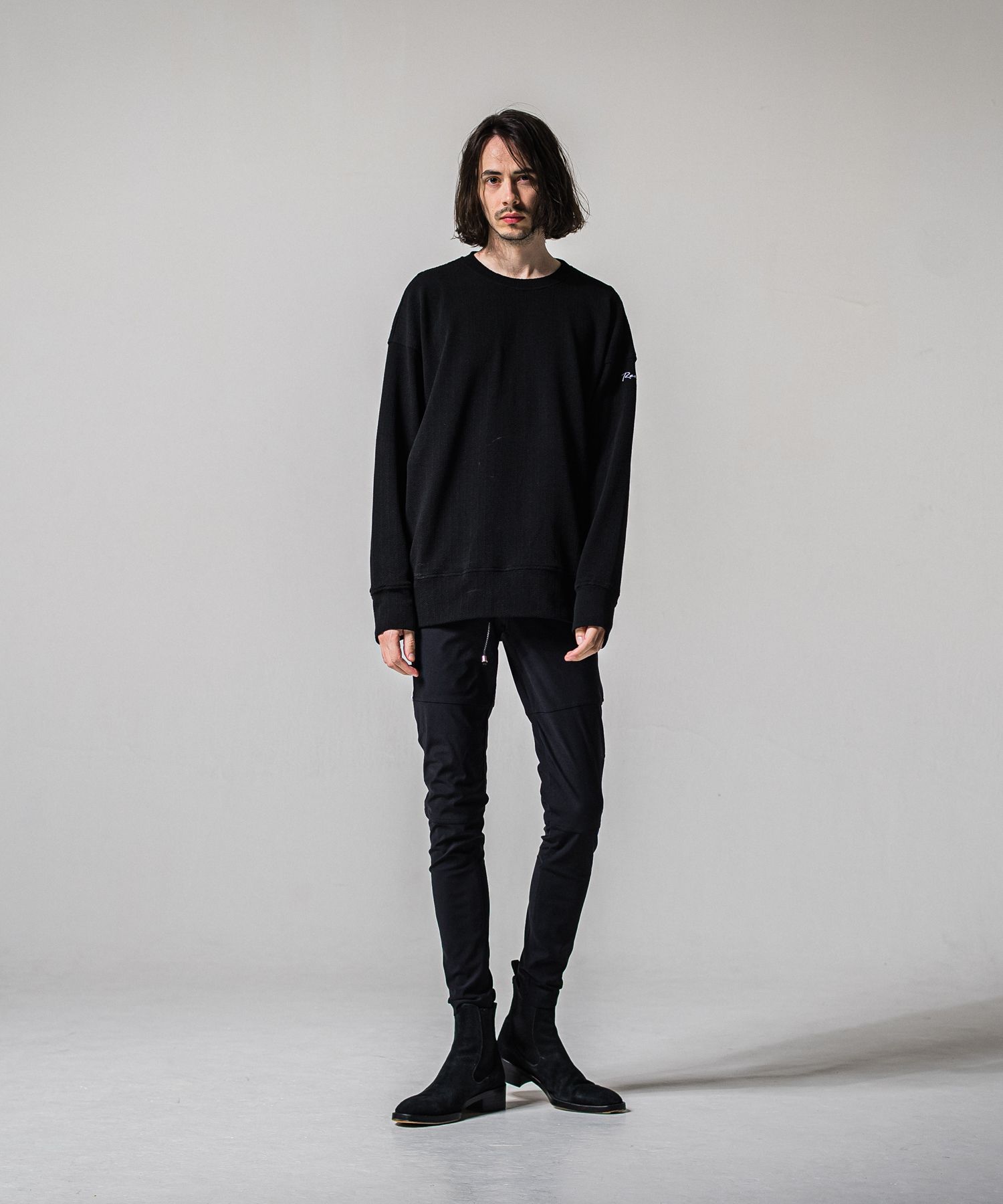 JOHNSON LINE NYLON PT / BASIC-ST-009 / ジョンソンナイロンラインパンツ / ブラック×ホワイト (3月上旬入荷予定)