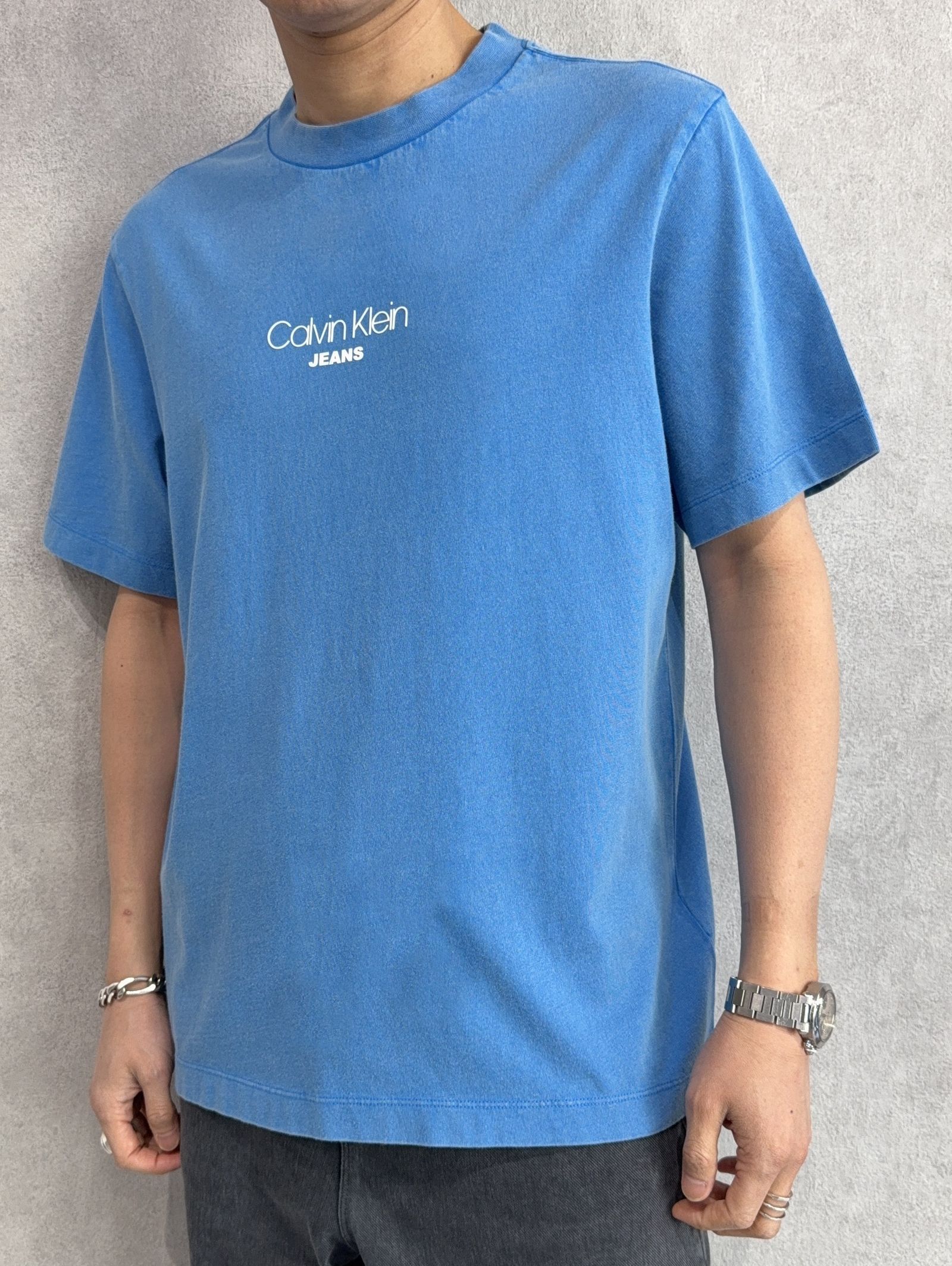 ショートスリーブ 20sアシッドウォッシュグラフィッククルーネックTシャツ / 4RB824G / CFM(ブルー)