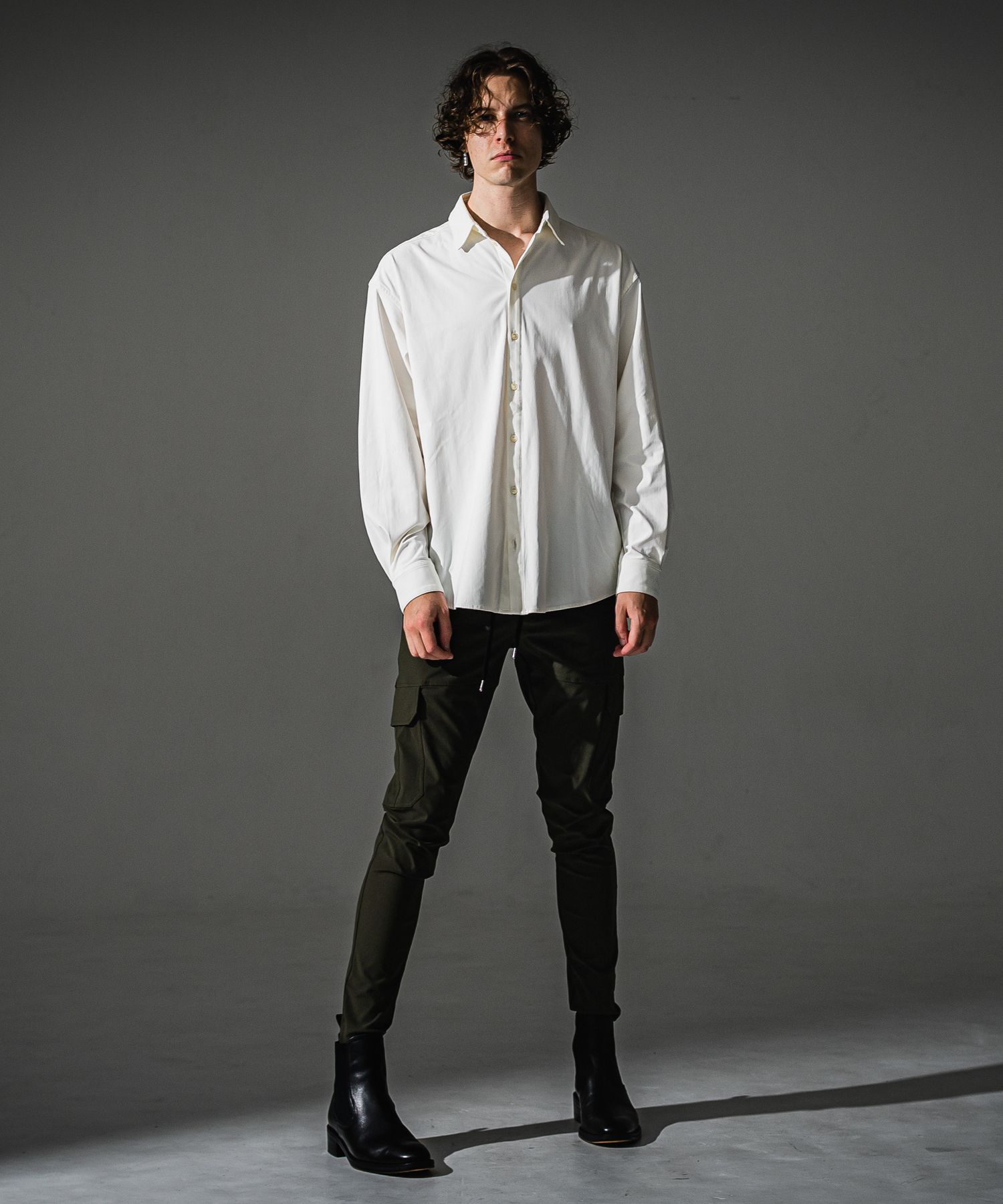 DARRELL CARGO PT / BASIC-ST-010 / レザーラインナイロンカーゴパンツ / カーキ×レザーブラック (7月下旬入荷予定)
