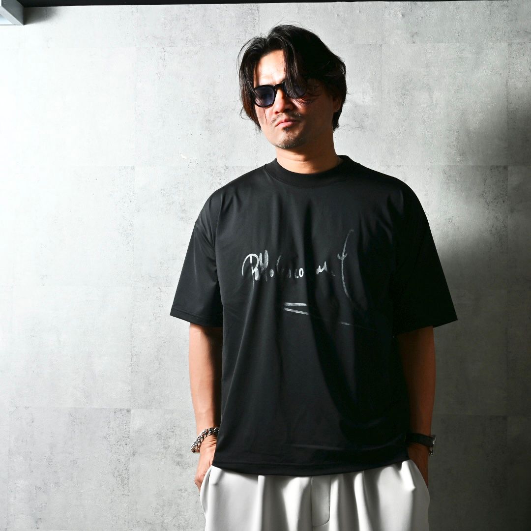 PB SIGN OVER NYLON T / DP1-T-002 / サインプリントナイロンビッグTシャツ / ブラック (4月上旬入荷予定)