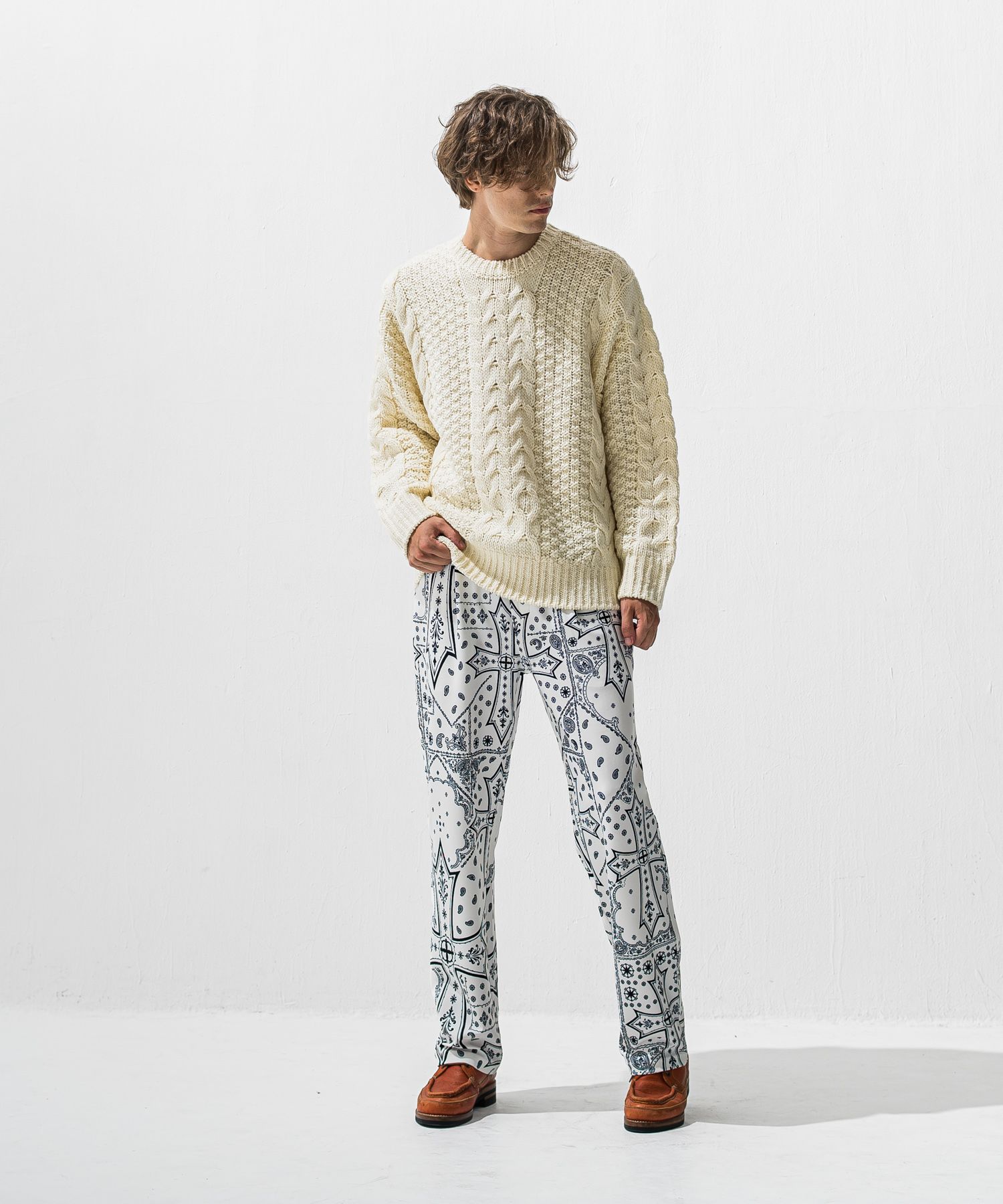 CABLE LAW SWEATER / RC42-K-002 / ケーブルニット / オフホワイト (10月下旬入荷予定)