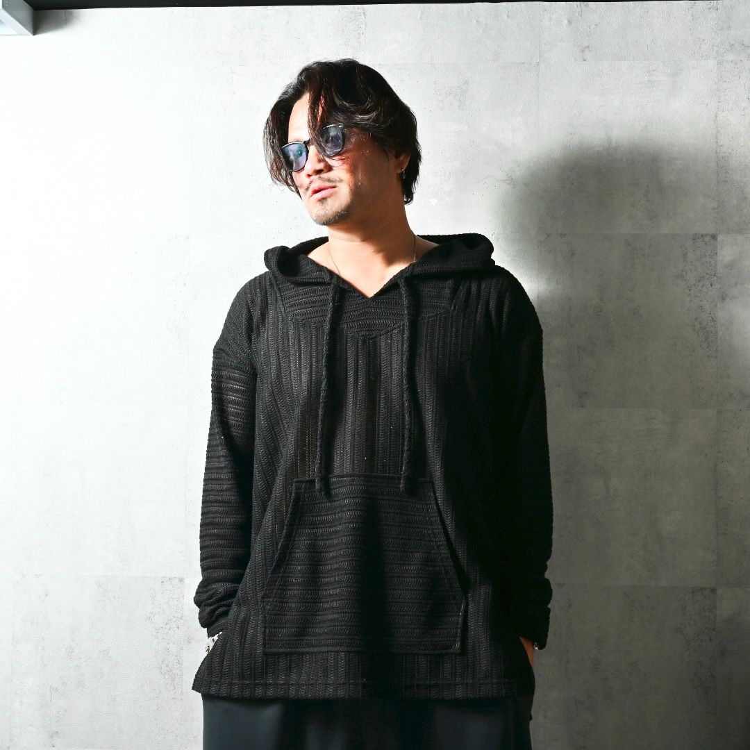 RUSSEL MEXICAN HOODIE / DP1-C-003 / ラッセル織りメキシカンパーカー / ブラック (3月上旬入荷予定)