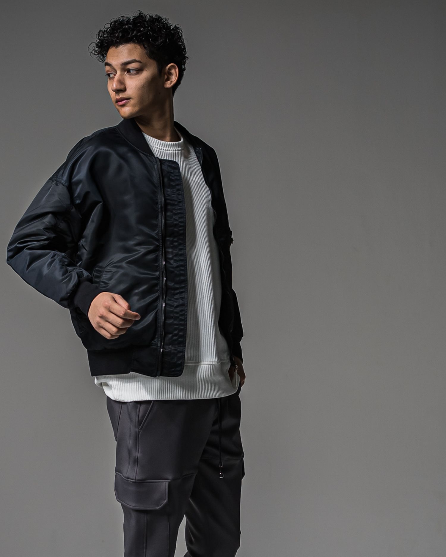 LIGHT DAVID JACKET / RC37-JK-002 / ナイロンライトMA-1 / ブラック (9月上旬入荷予定)