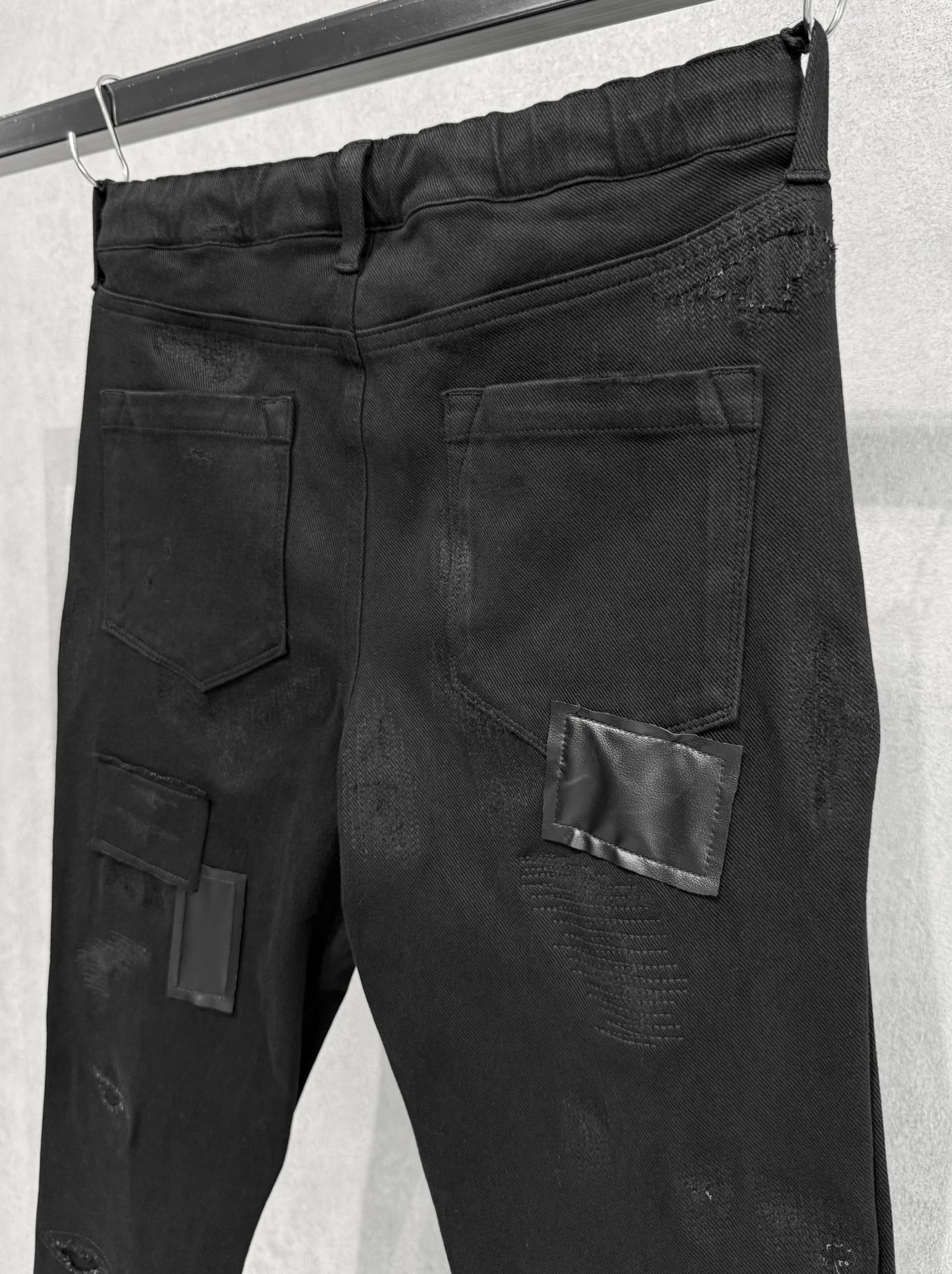 MICK DENIM JERSEY / BASIC-ST-020 / デニムジャージテーパードパンツ / ブラックリメイク
