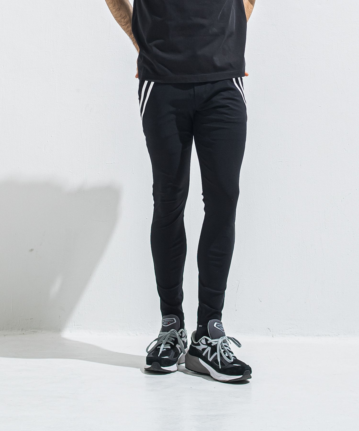 EDGE NYLON PT / BASIC-ST-014 / エッジナイロンラインパンツ / ブラック×ホワイト (4月下旬入荷予定)