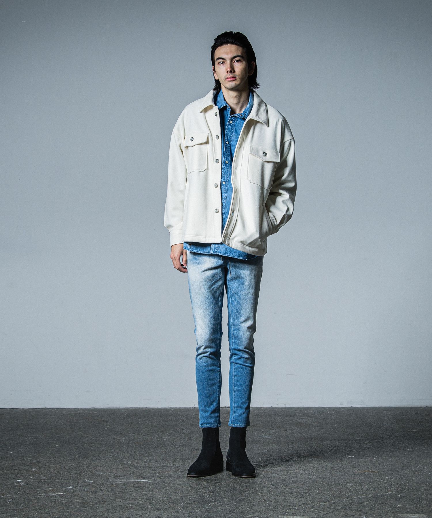 MICK DENIM JERSEY / RC33-ST-020 / デニムジャージテーパードパンツ / インディゴユーズド