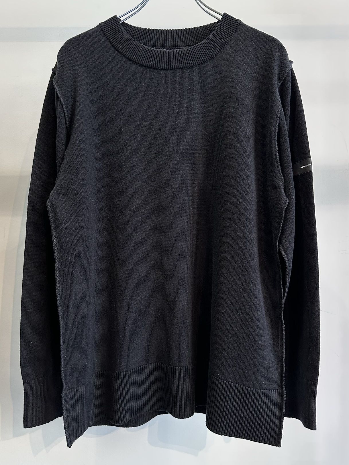 OUT SEAM SWEATER / RC30-K-001 / アウトシームニット / ブラック
